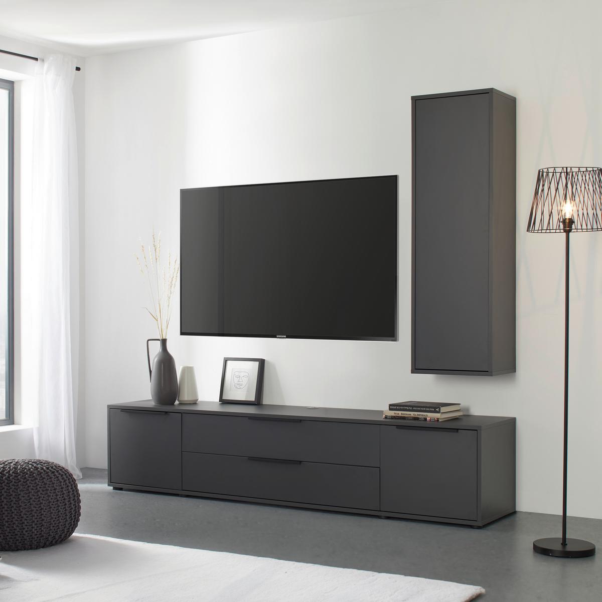 Hängeschrank Bounty in Anthrazit - Anthrazit, MODERN, Holzwerkstoff (132/41/32cm) - Mömax