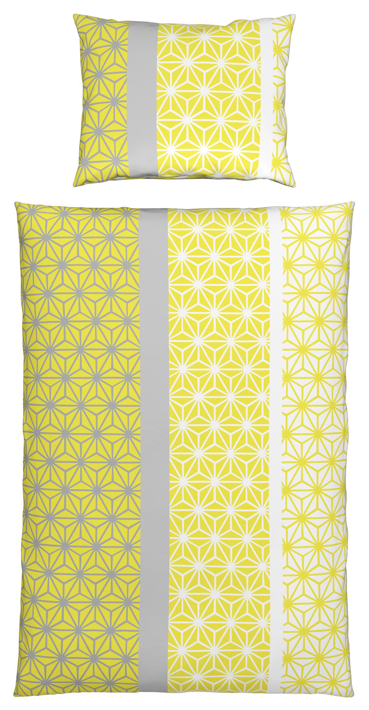 Ágyneműhuzat-garnitúra Selma Selma - sárga/fehér, Konventionell, textil (140/200cm) - Best Price