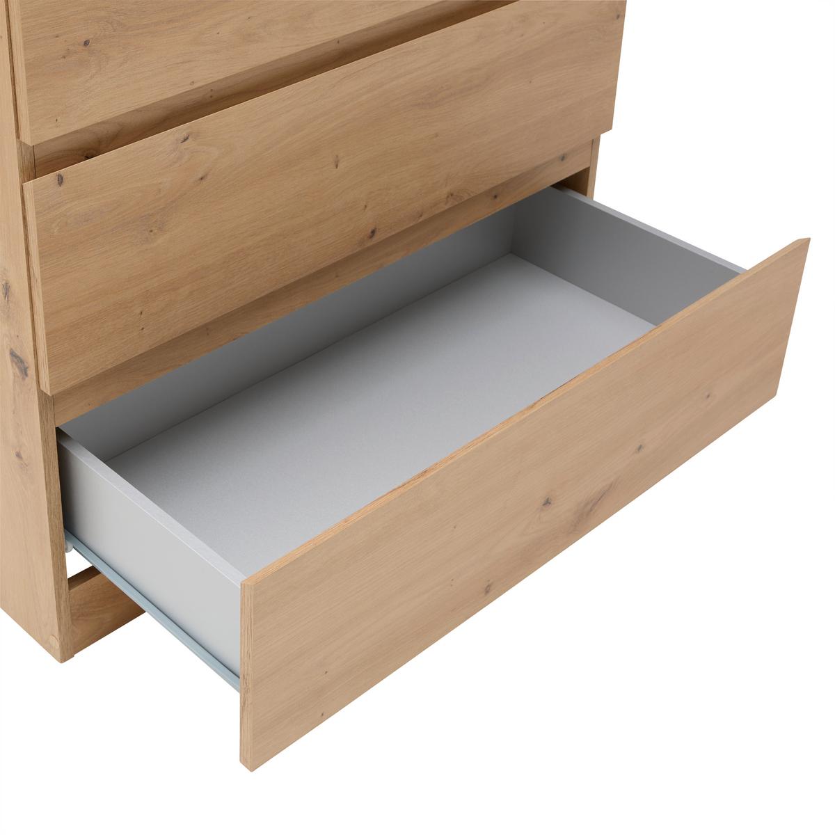 Kommode Mara Eiche Artisan - Silberfarben/Schwarz, KONVENTIONELL, Holzwerkstoff/Kunststoff (77/80/42cm) - Mömax