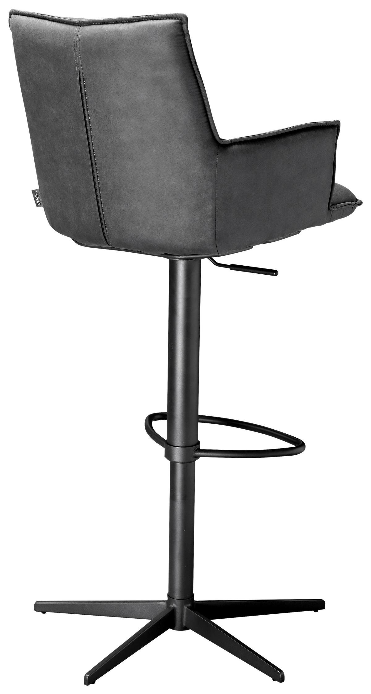 STOŁEK BAROWY OSAKA MOOVE - ciemnoszary/czarny, Design, metal/tkanina (56/110/55cm) - Novel