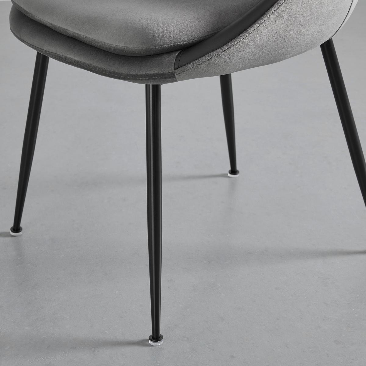 KRZESŁO Z PODŁOKIETNIKAMI ILARIA - czarny/szary, Modern, metal/drewno (55/83/60cm) - Bessagi Home