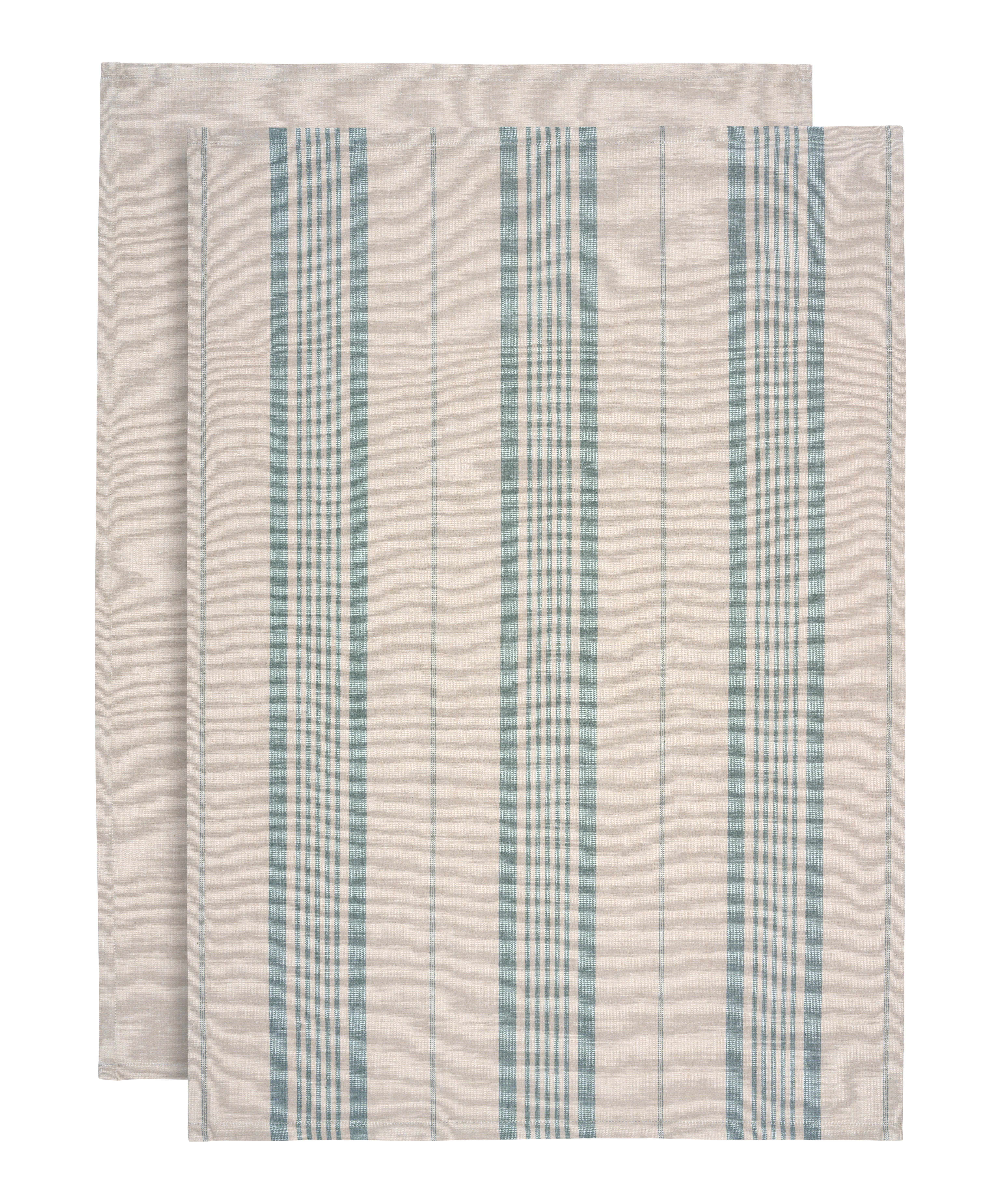 Geschirrtuch-Set Henry in Beige/Salbeigrün, 2-teilig - Salbeigrün/Beige, MODERN, Textil (50/70cm) - Modern Living