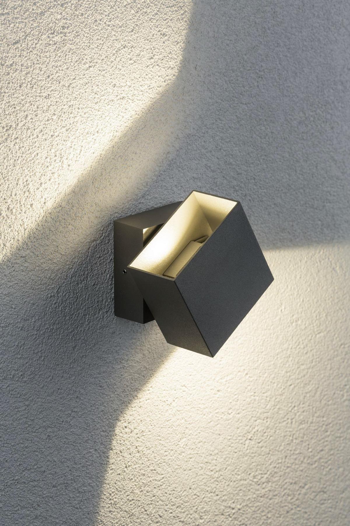 LED-Wandleuchte Cybo in Grau max. 3 Watt - Grau, Basics, Metall (10/9,3/10cm) - Paulmann
