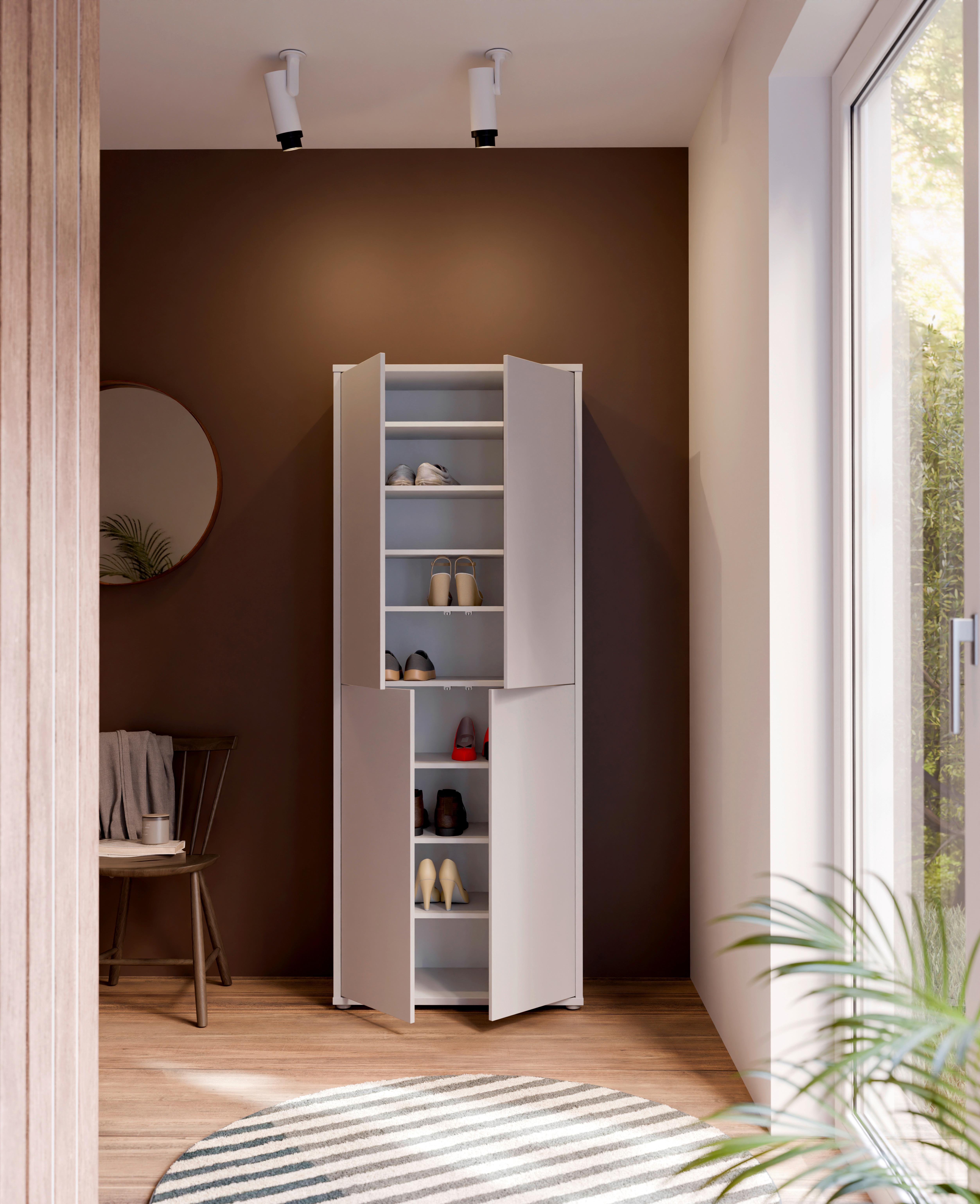 Ormar Za Cipele Alice Springs - siva/svijetlo siva, Basics, drvni materijal/plastika (75/192/35cm) - Modern Living