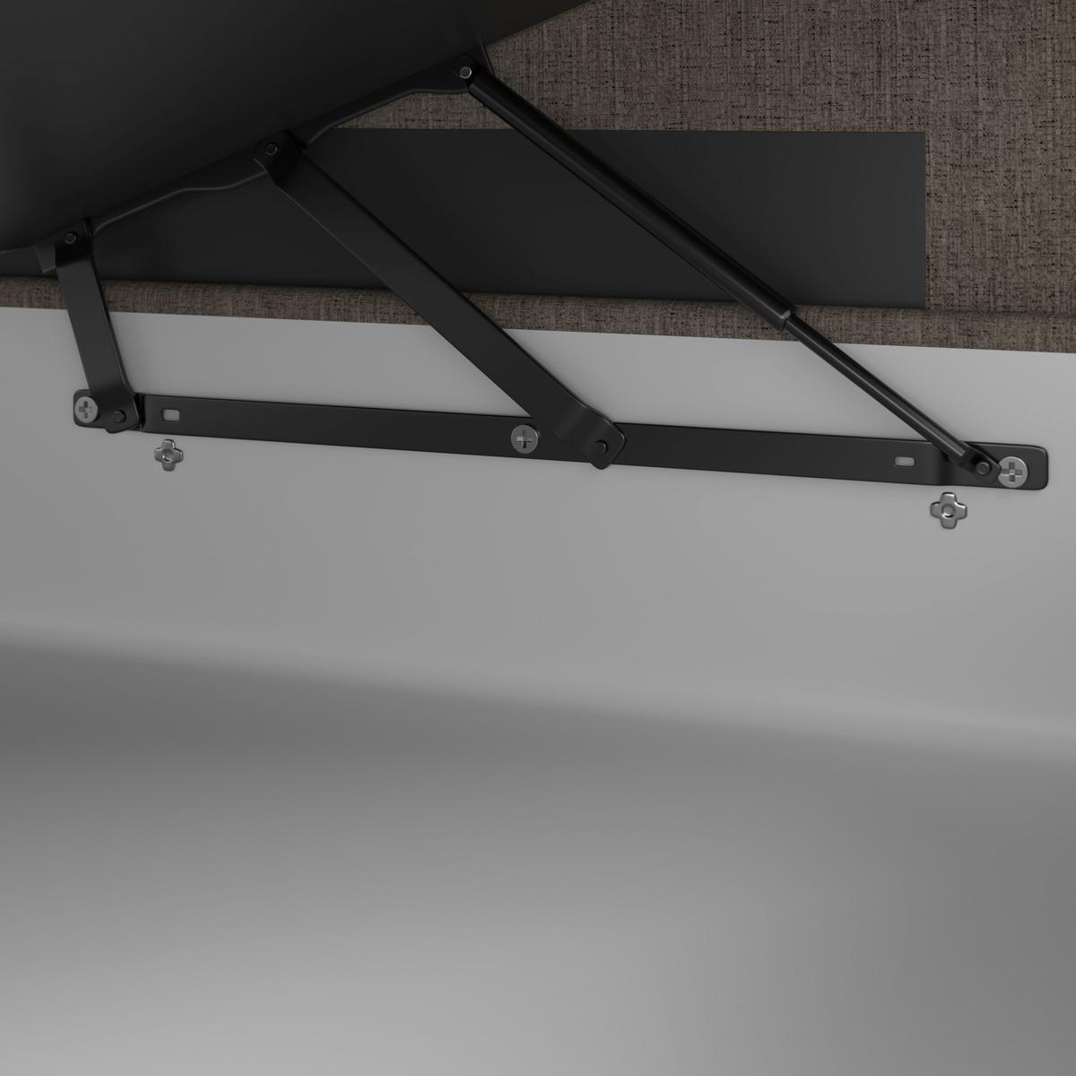 Lit Monza, env. 180/200 cm Braun inkl. Topper - couleur de chêne/marron, Modern, textile/bois (180/200cm) - Bessagi Home