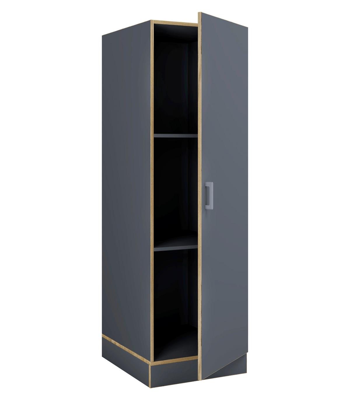 Wäscheschrank Rislo - Honigeiche/Anthrazit, Trend, Holzwerkstoff/Kunststoff (50/162/60cm) - MID.YOU