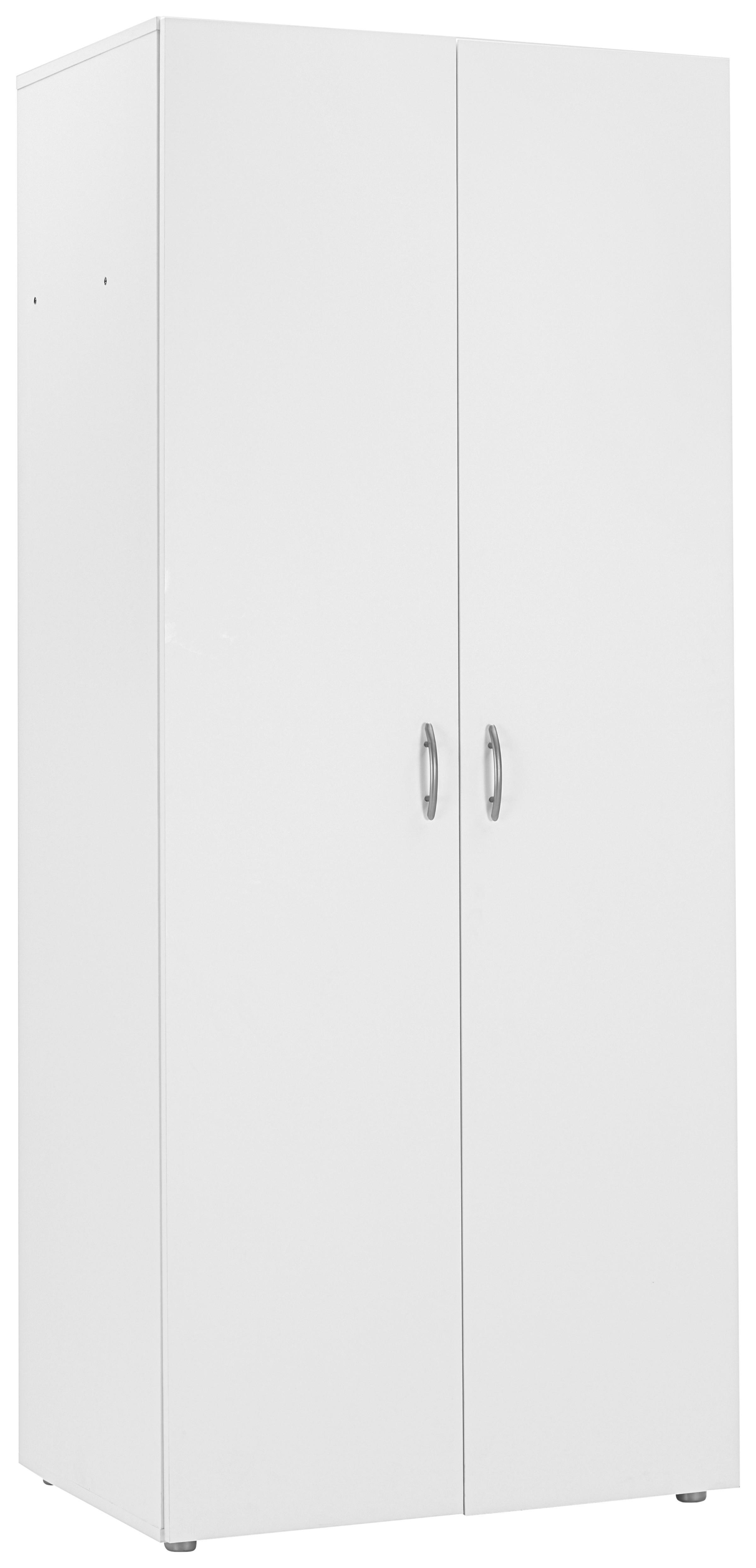 Omara Za Oblačila Basic 2, Bela - siva/bela, Konvencionalno, umetna masa/leseni material (74/179/51,6cm)