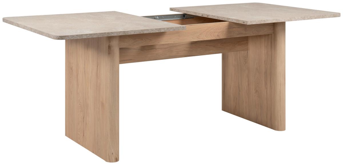 STÓŁ DO JADALNI SAI 80A AUSZUGSTISCH - kolor piaskowy/brązowy, Modern, materiał drewnopochodny (160-200/90/75cm) - Livetastic