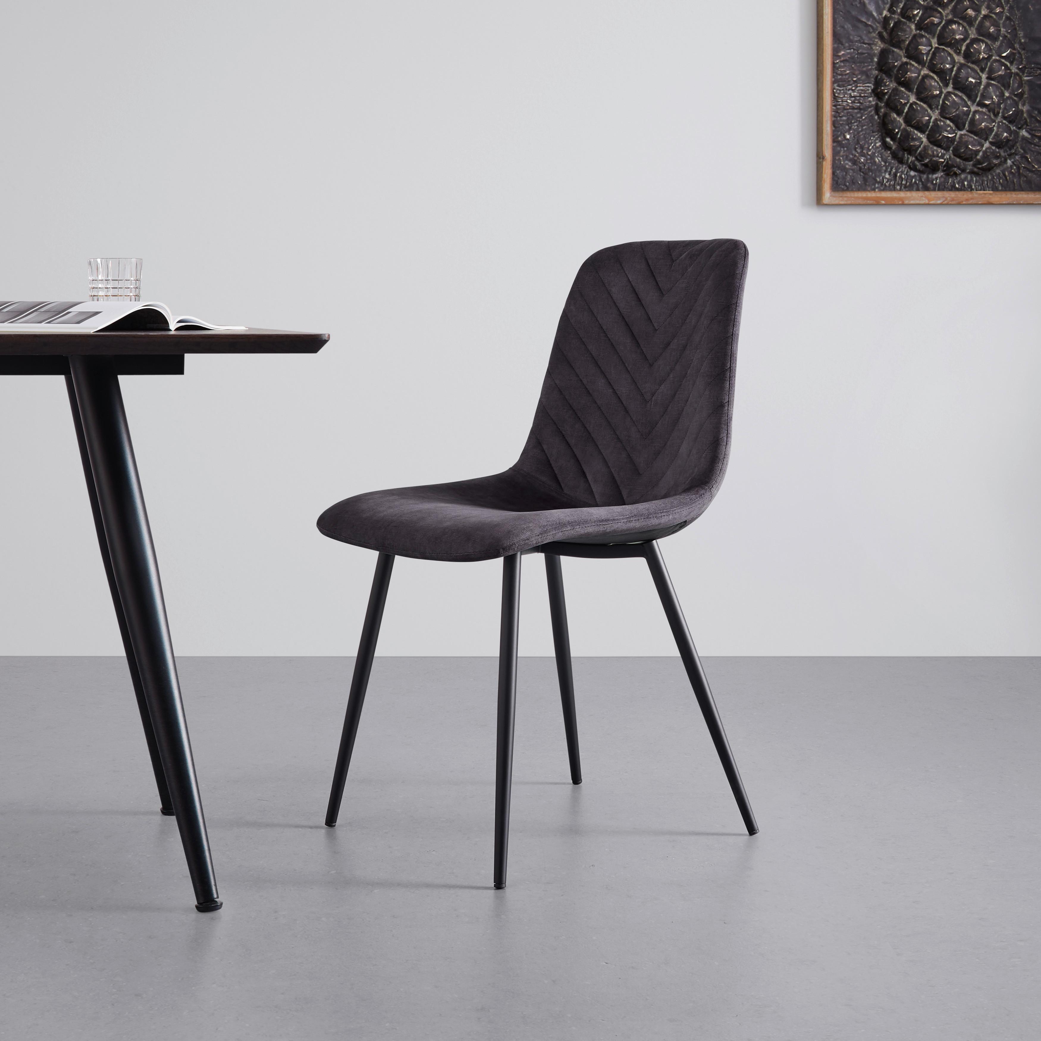 KRZESŁO MONA - czarny/szary, Modern, metal/drewno (46/85/56cm) - Bessagi Home