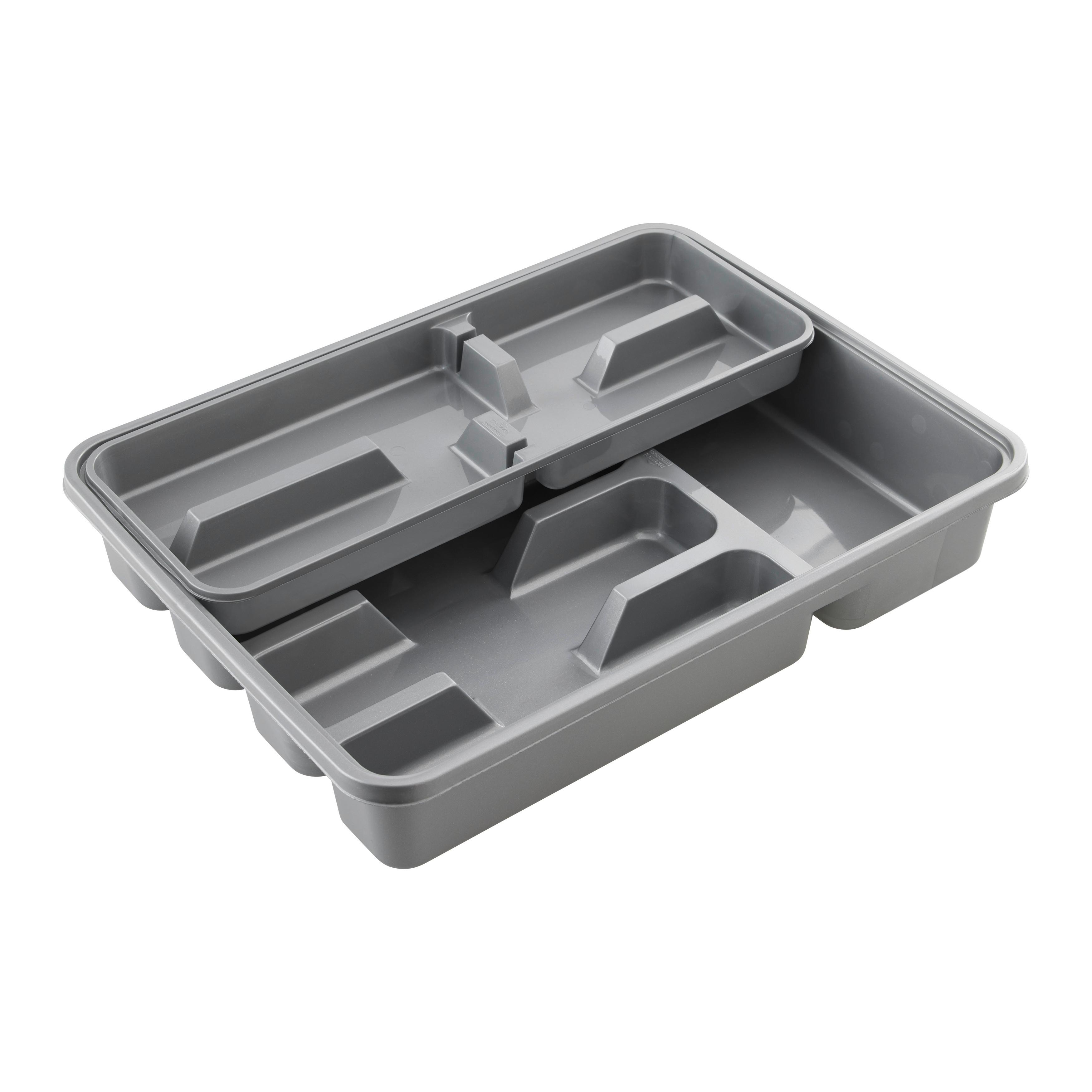 Tavă pentru tacămuri Manuela - gri, Basics, plastic (30/40/7cm) - Mömax