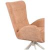 STOEL MET ARMELEUNINGEN STELLA - Beige/Roze, Design, Textiel/Metaal (58/91/65cm) - Mömax