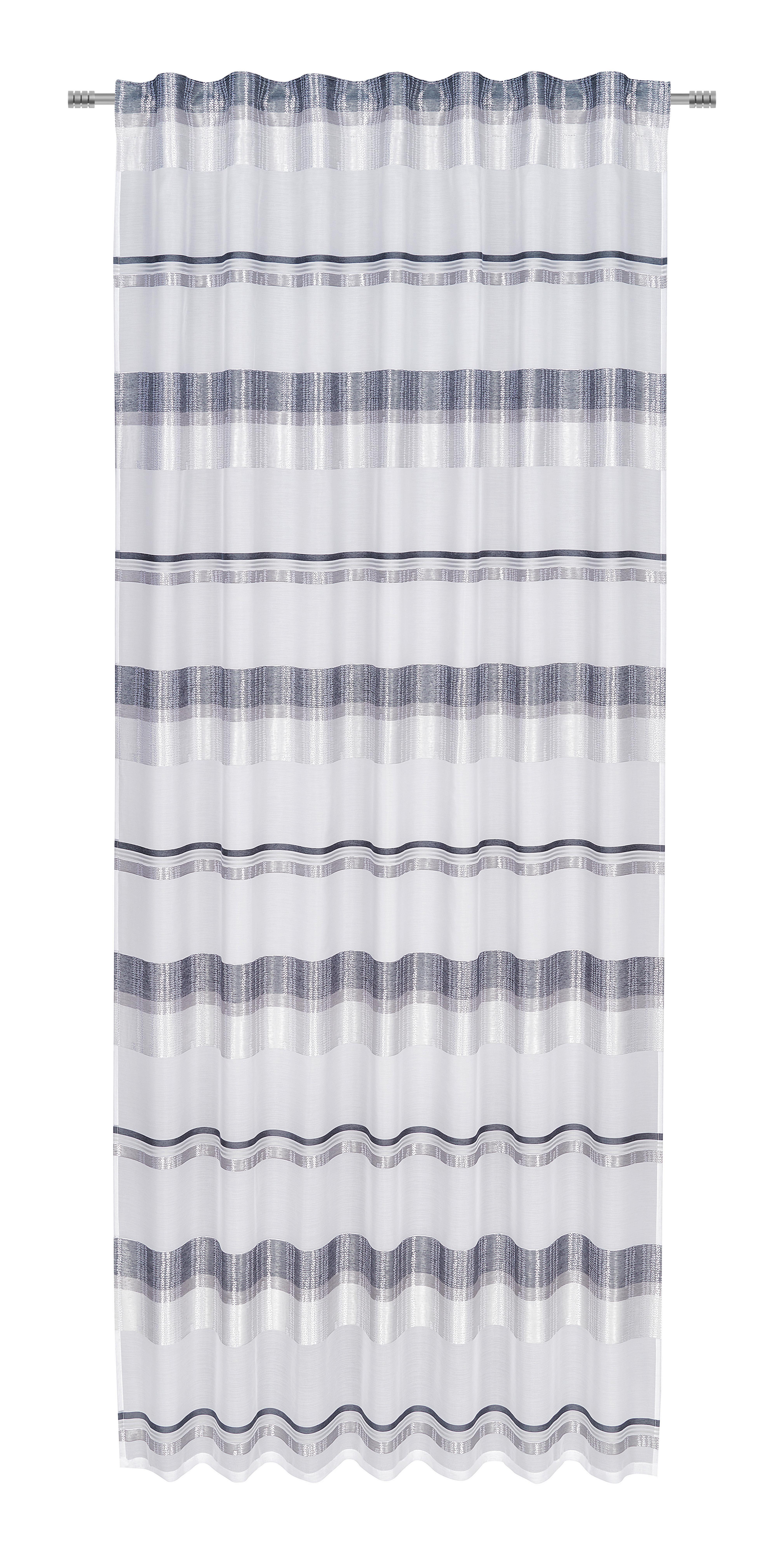 Készfüggöny Diane - antracit/fehér, Romantik / Landhaus, textil (140/245cm) - Modern Living