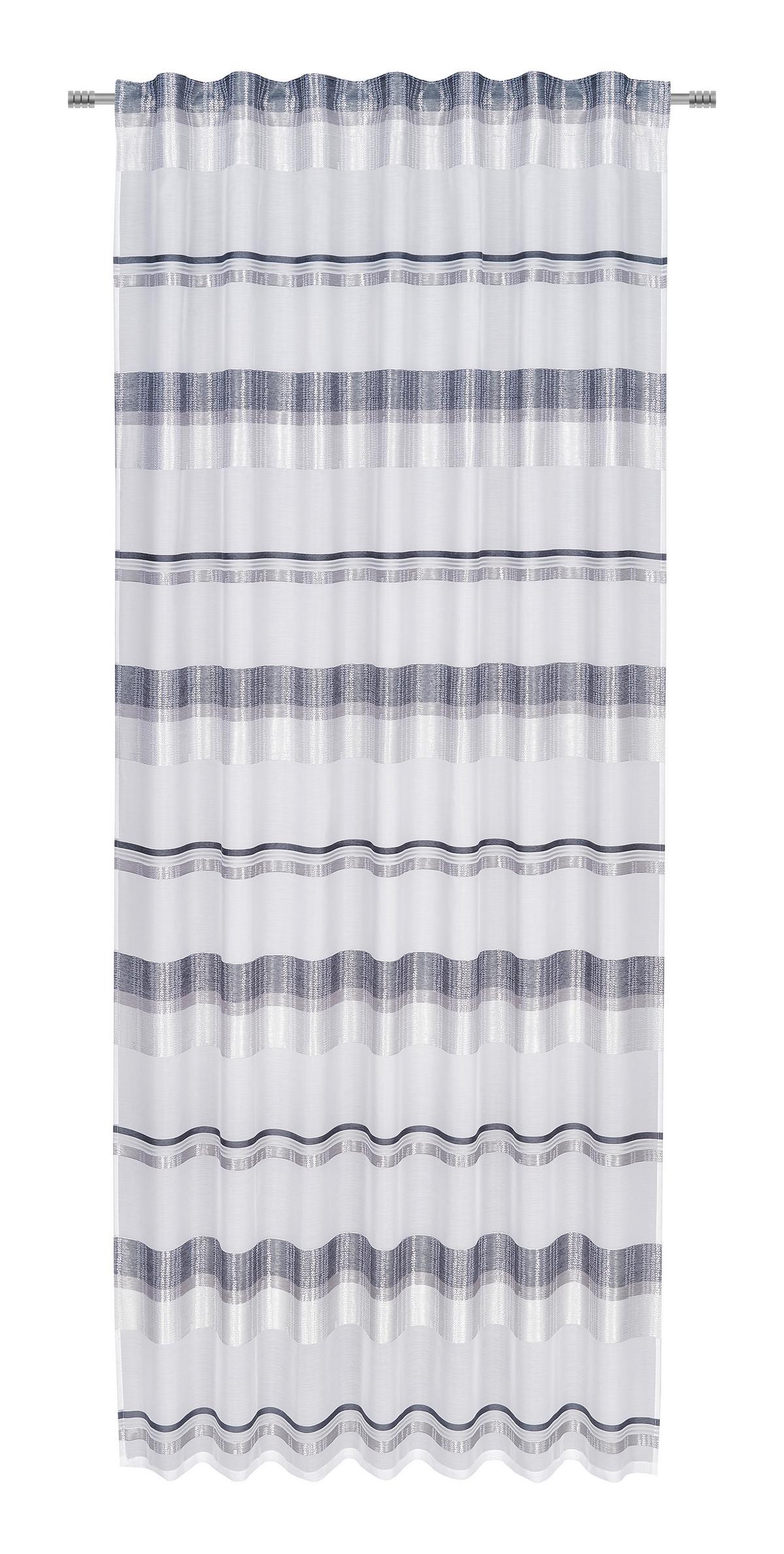Draperie gata confecționată DIANE - alb/antracit, Romantik / Landhaus, textil (140/245cm) - Modern Living