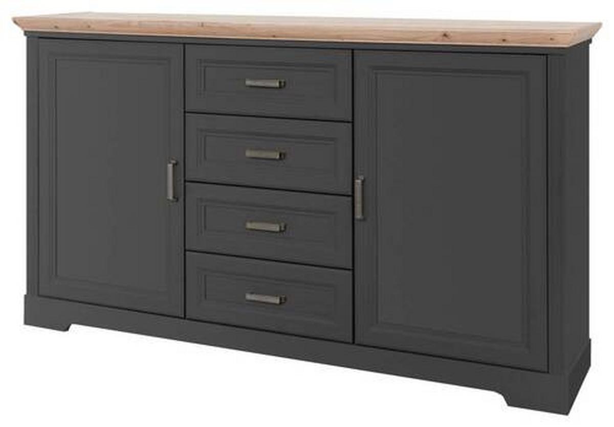Komoda Jasmin Ii - boje grafita/hrast Artisan, Lifestyle, drvni materijal/metal (164/90/41cm) - Modern Living