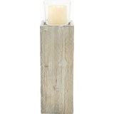 Windlicht Pia inkl. Glas H ca. 66cm - Klar/Kieferfarben, MODERN, Glas/Holz (18/18/66cm) - Mömax modern living