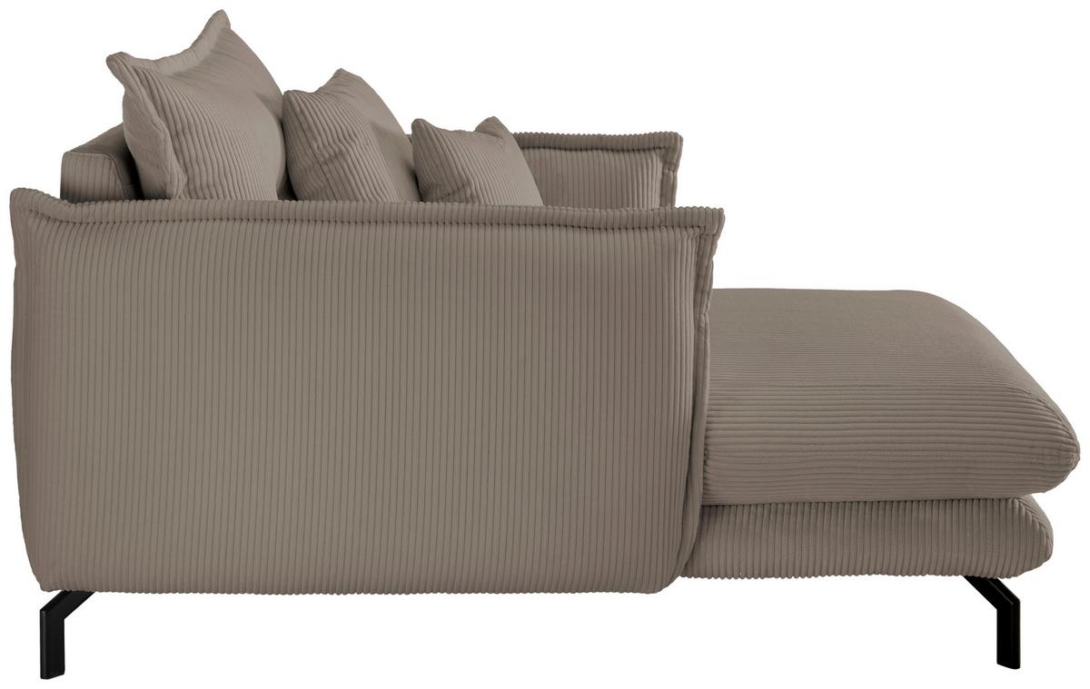 Relaxsessel Lava Graubraun Cord - Graubraun/Schwarz, MODERN, Textil/Metall (111/101/167cm) - Livetastic