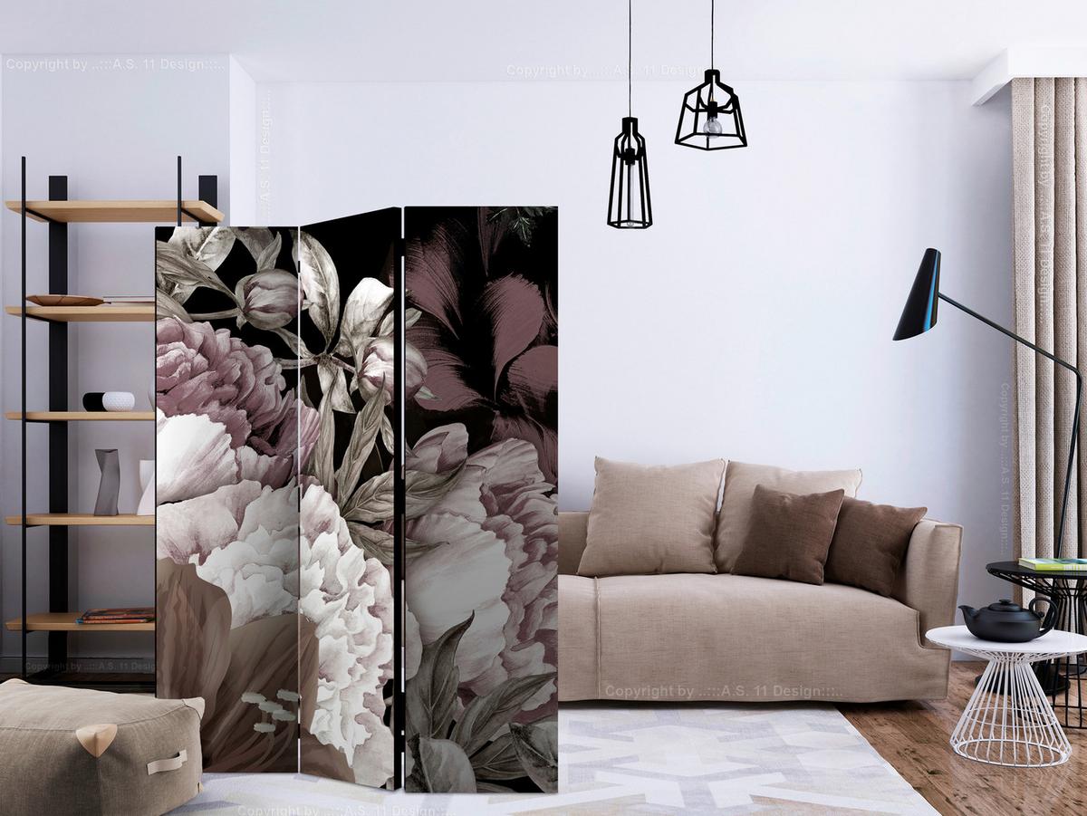 Paravan Blissful Sleep, 3-Delni, Dvostranski - pink/črna, Basics, tekstil/les (135/172/3cm) - artgeist