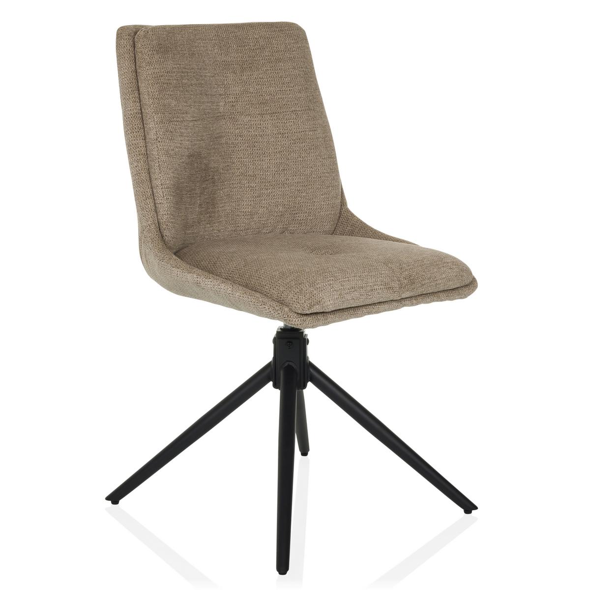 Vrtljivi Stol Tarviso I, Bež - črna/bež, Moderno, kovina/tekstil (53/89/58cm) - MID.YOU