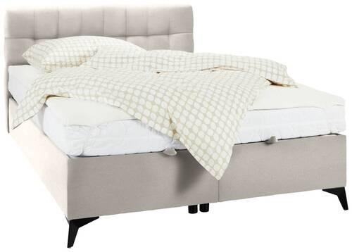 Boxbett in Beige ca. 140x200cm - Beige/Schwarz, KONVENTIONELL, Holzwerkstoff/Kunststoff (140/200cm) - Mömax