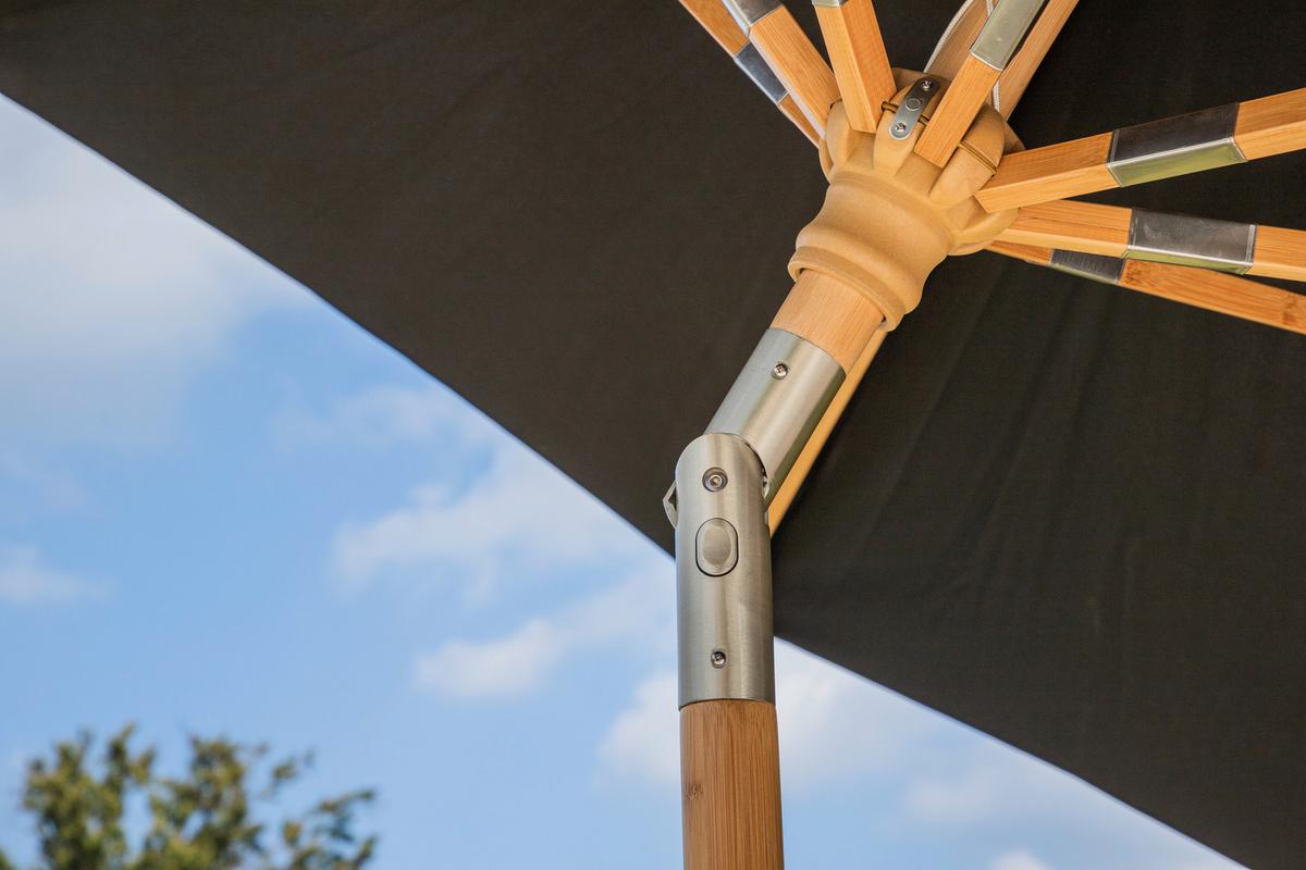 Sonnenschirm Cerox ca. 270x250 cm Schwraz - Schwarz, KONVENTIONELL (270/250cm) - Gardenson