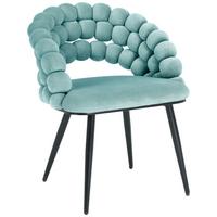 KRZESŁO Z PODŁOKIETNIKAMI BUBBLES - czarny/jadeitowa zieleń, Design, metal/tkanina (58/80cm) - Novel