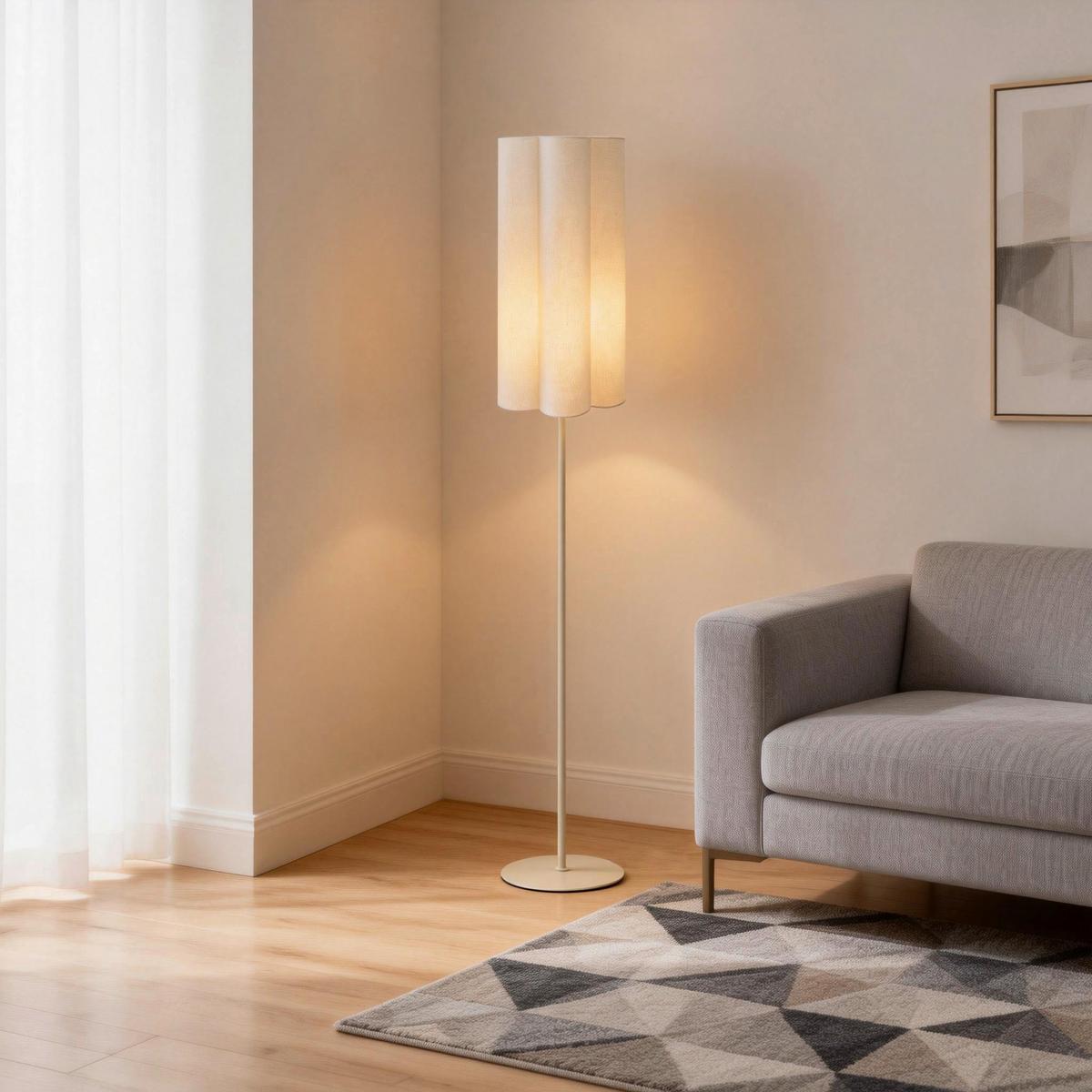 LAMPA STOJĄCA DALMA - beżowy, Trend, tworzywo sztuczne/metal (25/150cm) - Novel