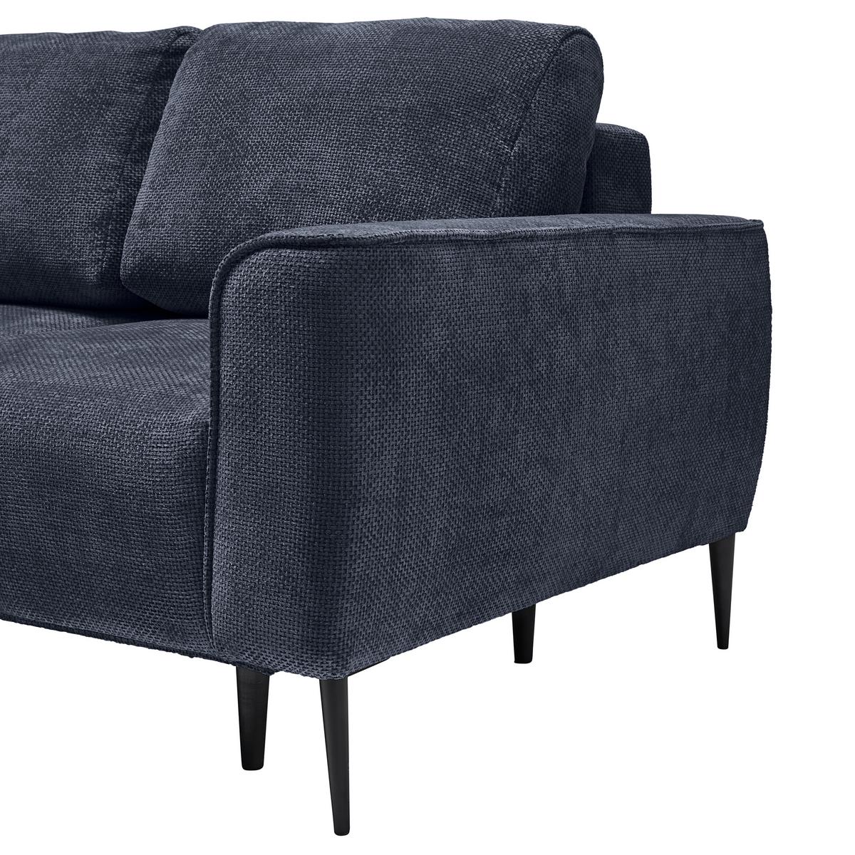 Ecksofa Custom Royalblau - Royalblau/Schwarz, MODERN, Textil/Metall (164/85/255cm) - Mömax
