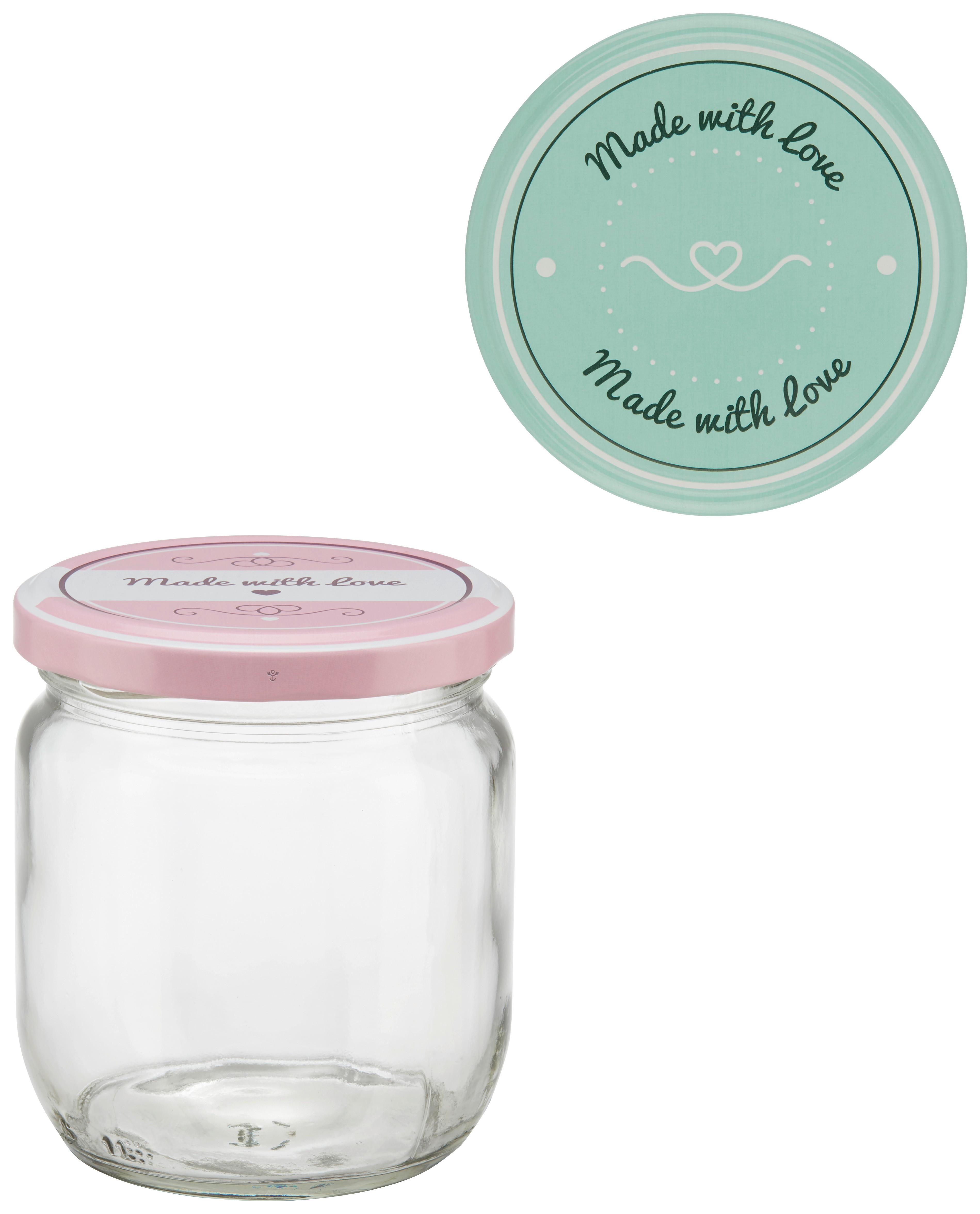 Einmachglas Rosie in diversen Farben - Klar/Rosa, Glas (425ml)