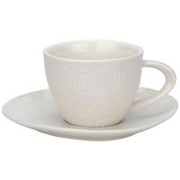 Kaffeetasse mit Untertasse Haruki in Weiß - Weiß, MODERN, Keramik - Mömax