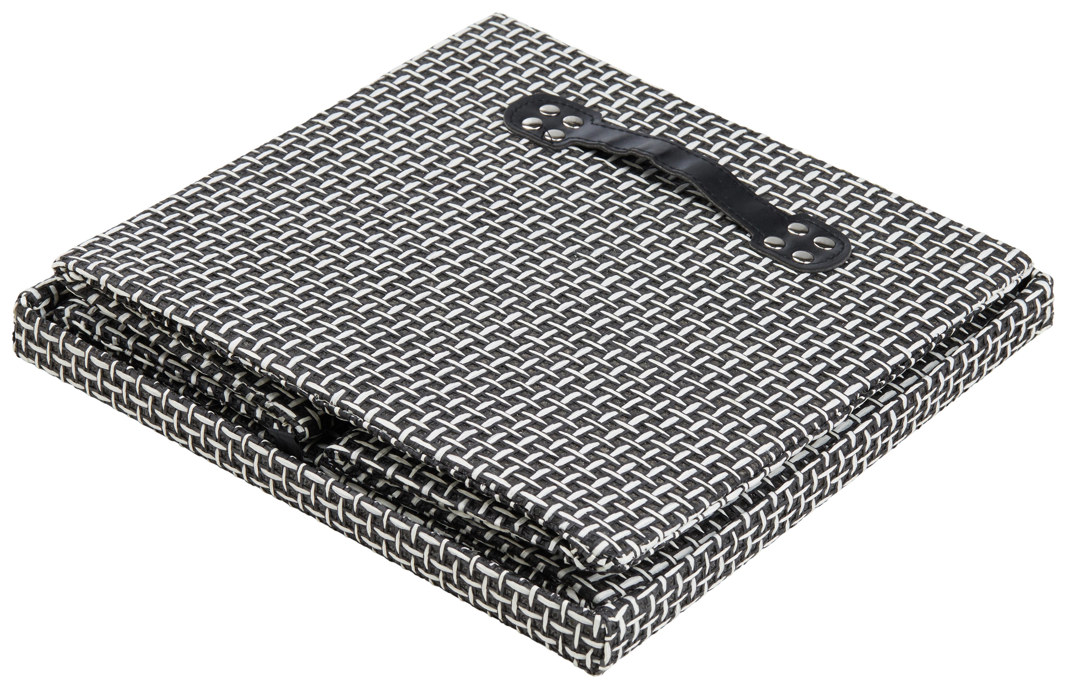 LÅDA MED LOCK FOLDABLE - vit/svart, papper/textil (29,5/28/30cm) - Mömax