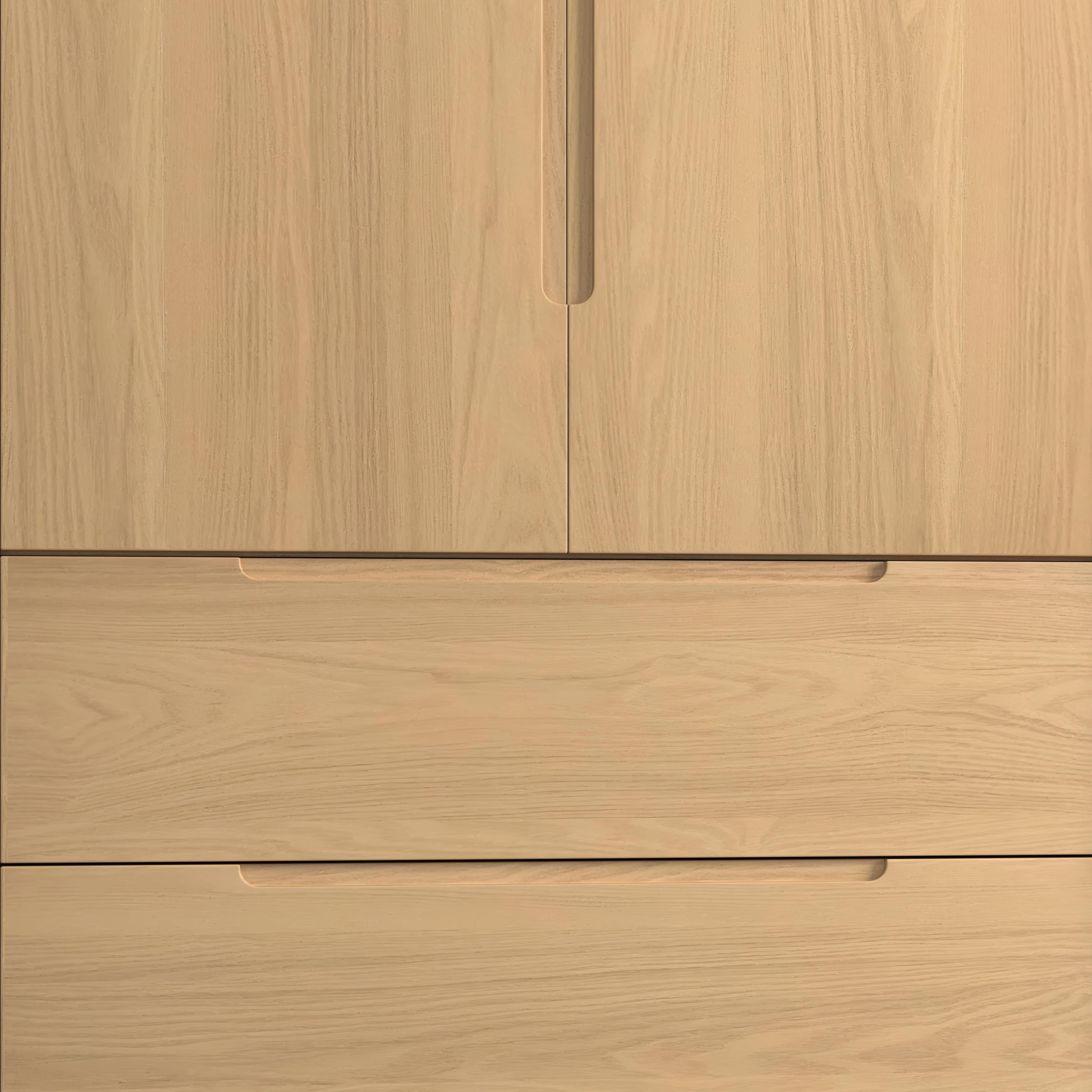 GARDEROB MARLO - ekfärgad, Modern, trämaterial/trä (100/223/60cm) - Bessagi Home