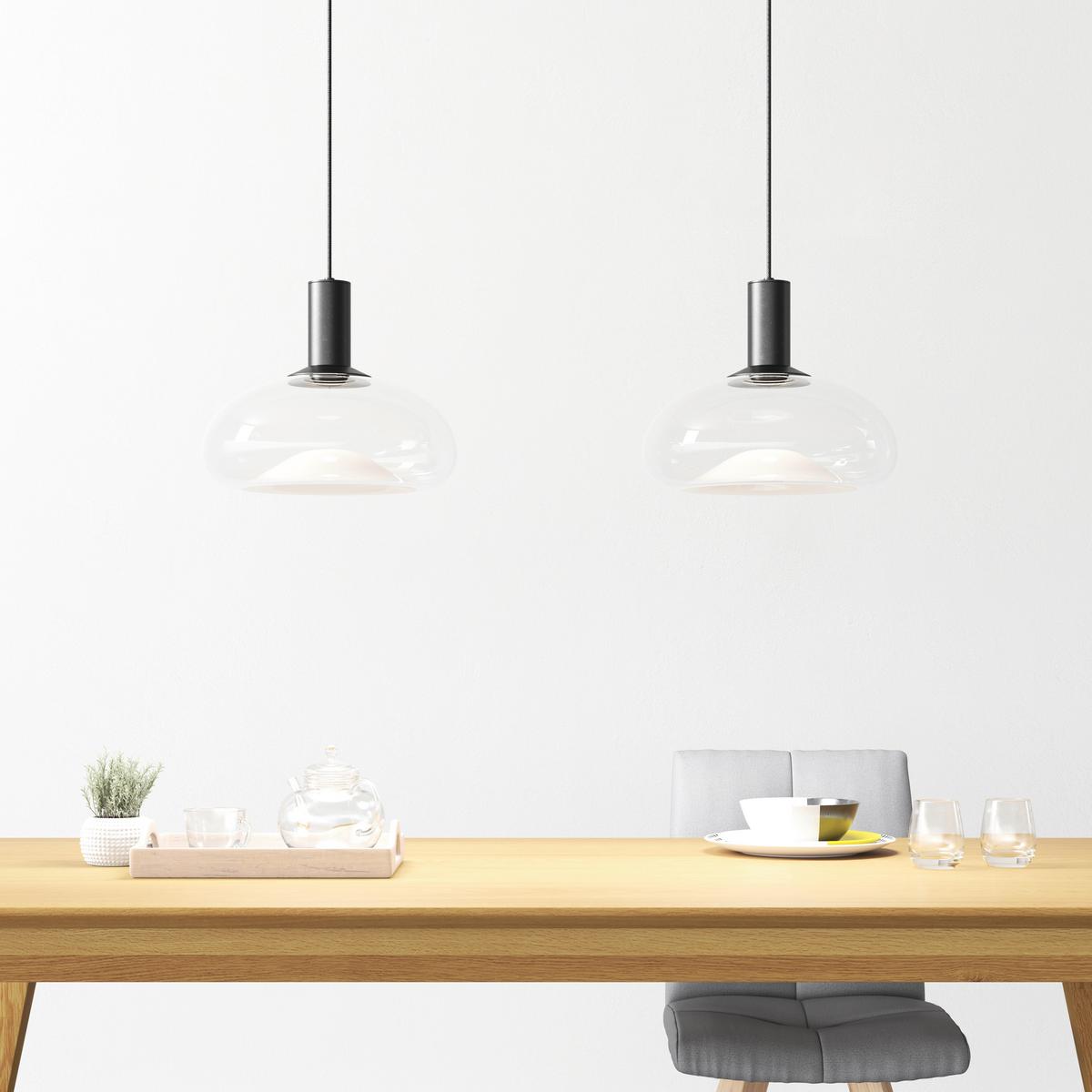 LAMPA WISZĄCA LUNE *DK* - czarny, Design, metal/szkło (98,5/37/183cm) - Dieter Knoll