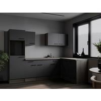 Kotna Kuhinja Brez Aparatov Oliver, 280x172cm - črna/siva, Design, kovina/leseni material (280/172cm) - Respekta