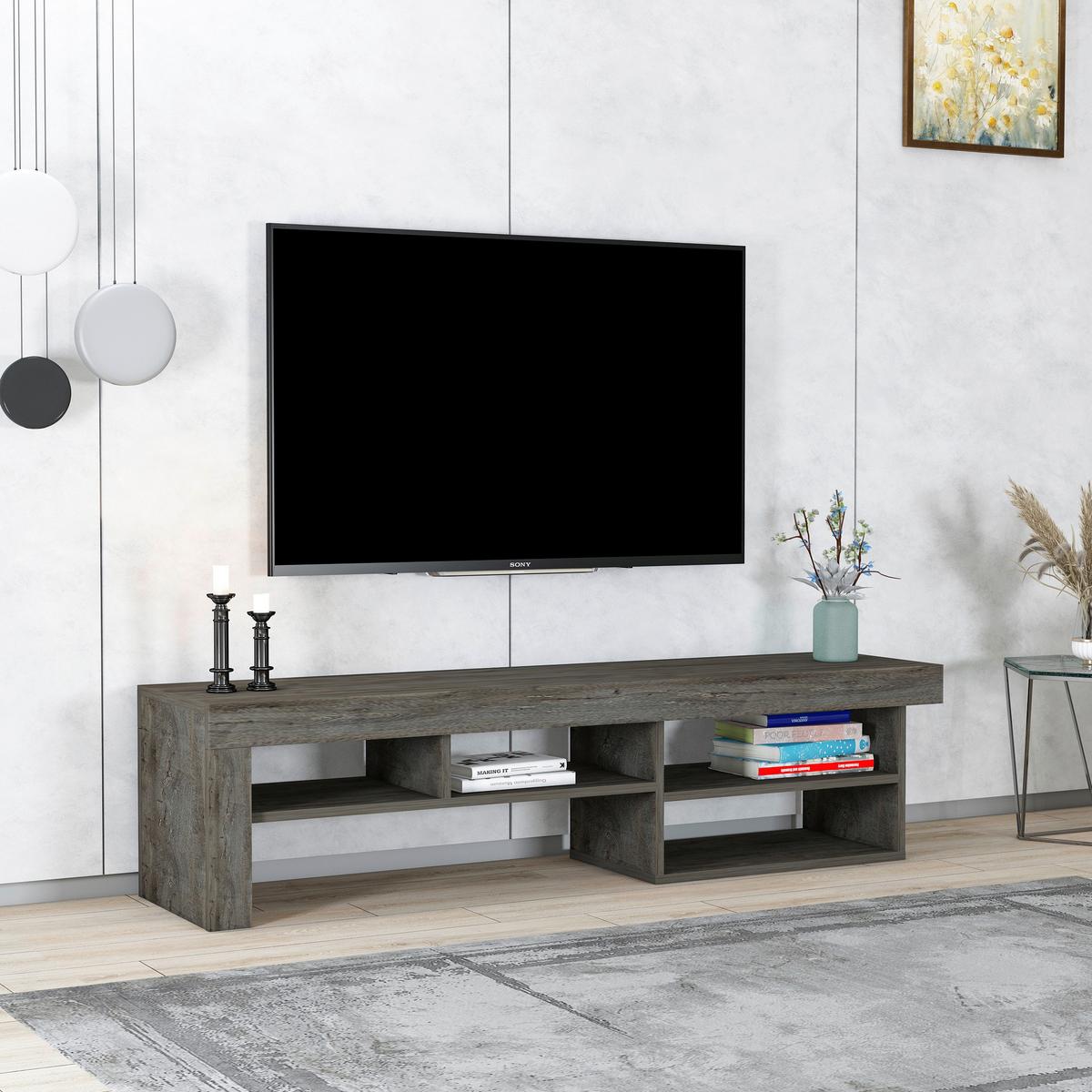 Nizka Omarica Hestia - barve grafita, Design, leseni material (160/40/38cm) - MID.YOU