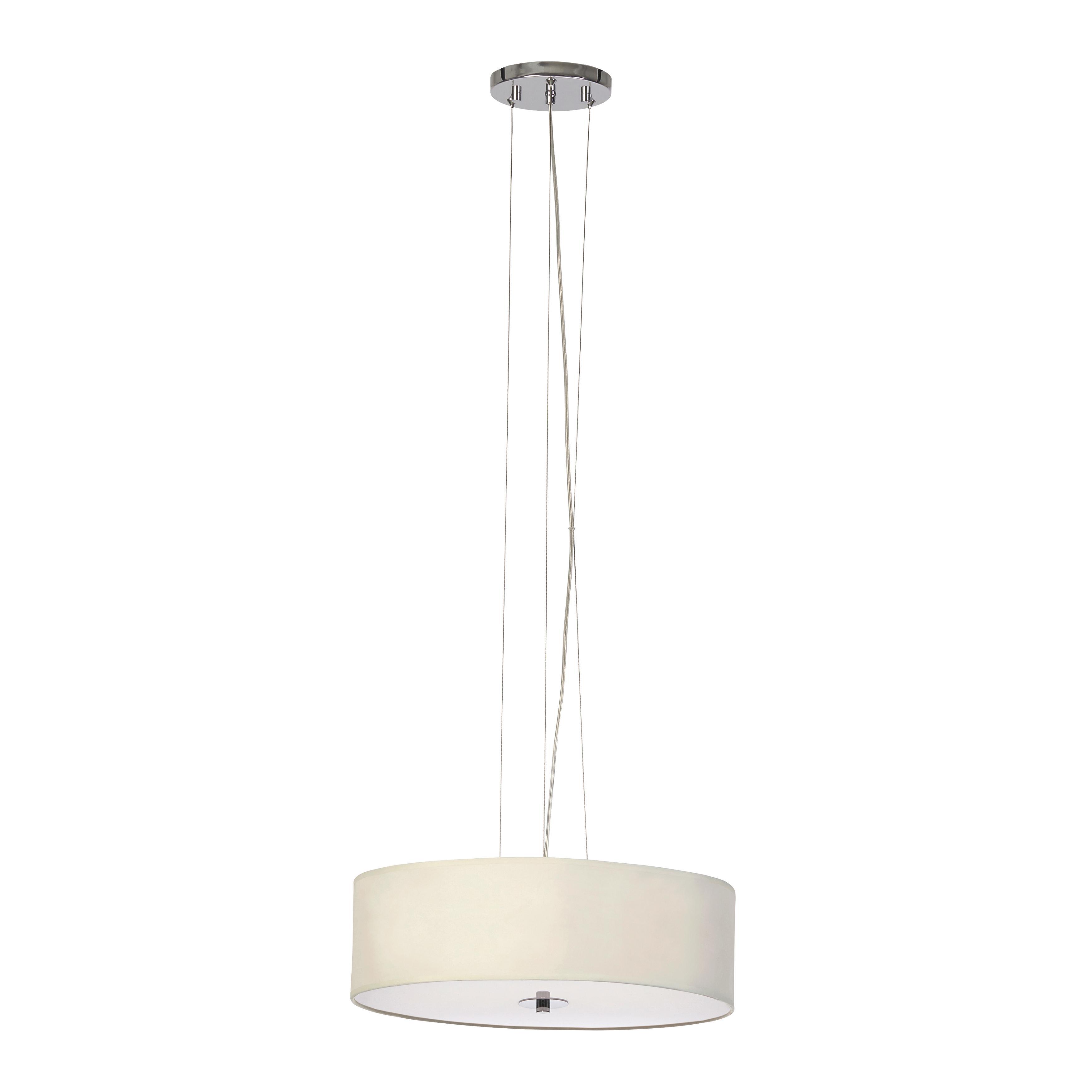 Hängeleuchte max. 40 Watt 'Benny' - Beige, MODERN, Textil/Metall (48/160cm) - Bessagi Home