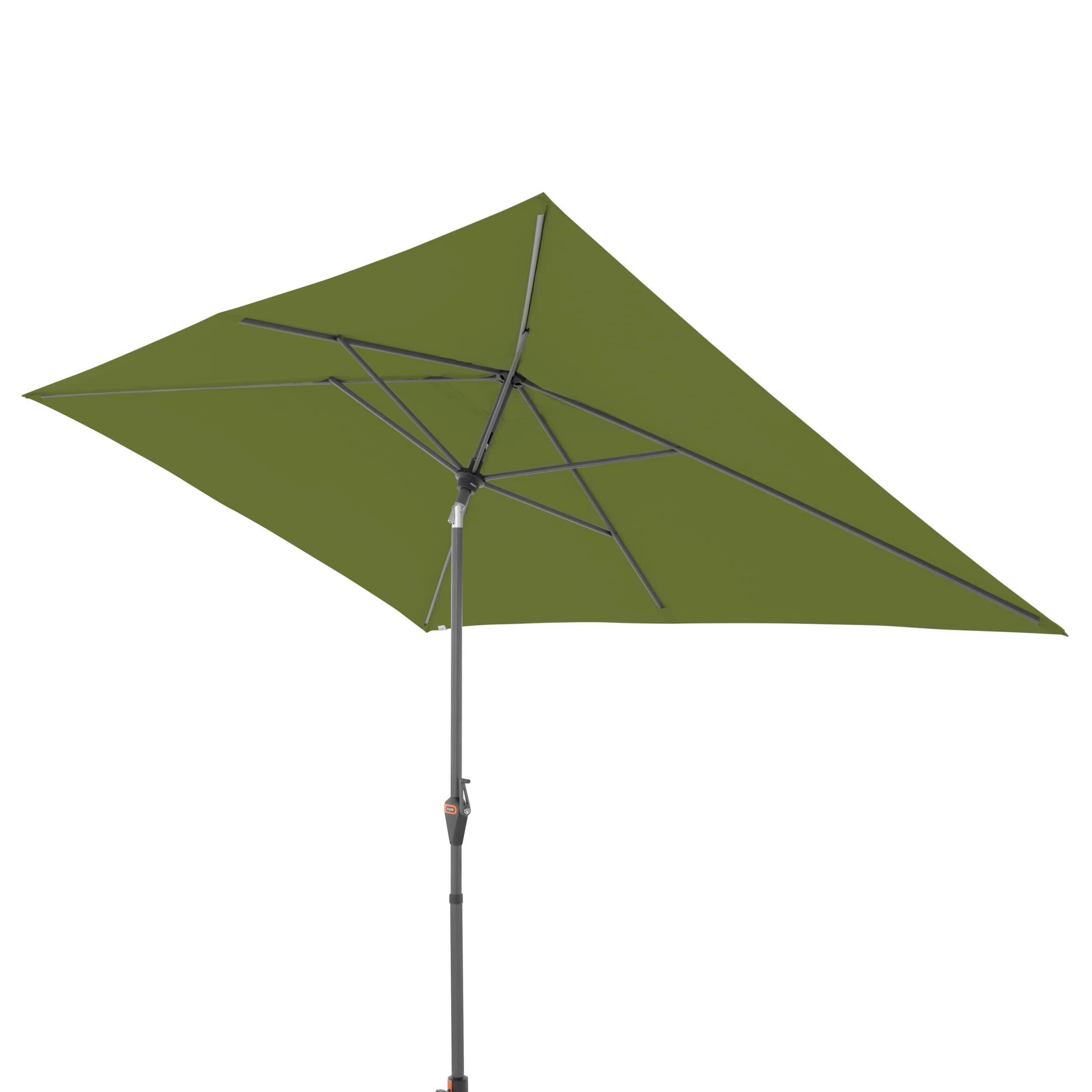 Sonnenschirm Myzone Auto Tilt Grün ca. 300x200cm - Anthrazit/Grün, Basics, Textil/Metall (300/200cm) - Doppler