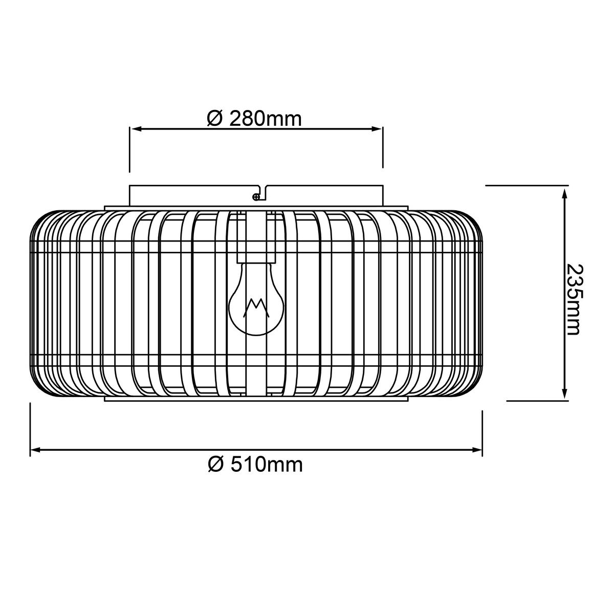 Deckenleuchte Woodrow Schwarz max. 60 Watt - Schwarz, Natur, Holz/Metall (51/23,5cm) - Brilliant
