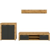 ANSAMBLU MOBILIER CAMERA DE Z JAM - antracit/stejar Wotan, Design, material pe bază de lemn (255/159/35cm) - Modern Living