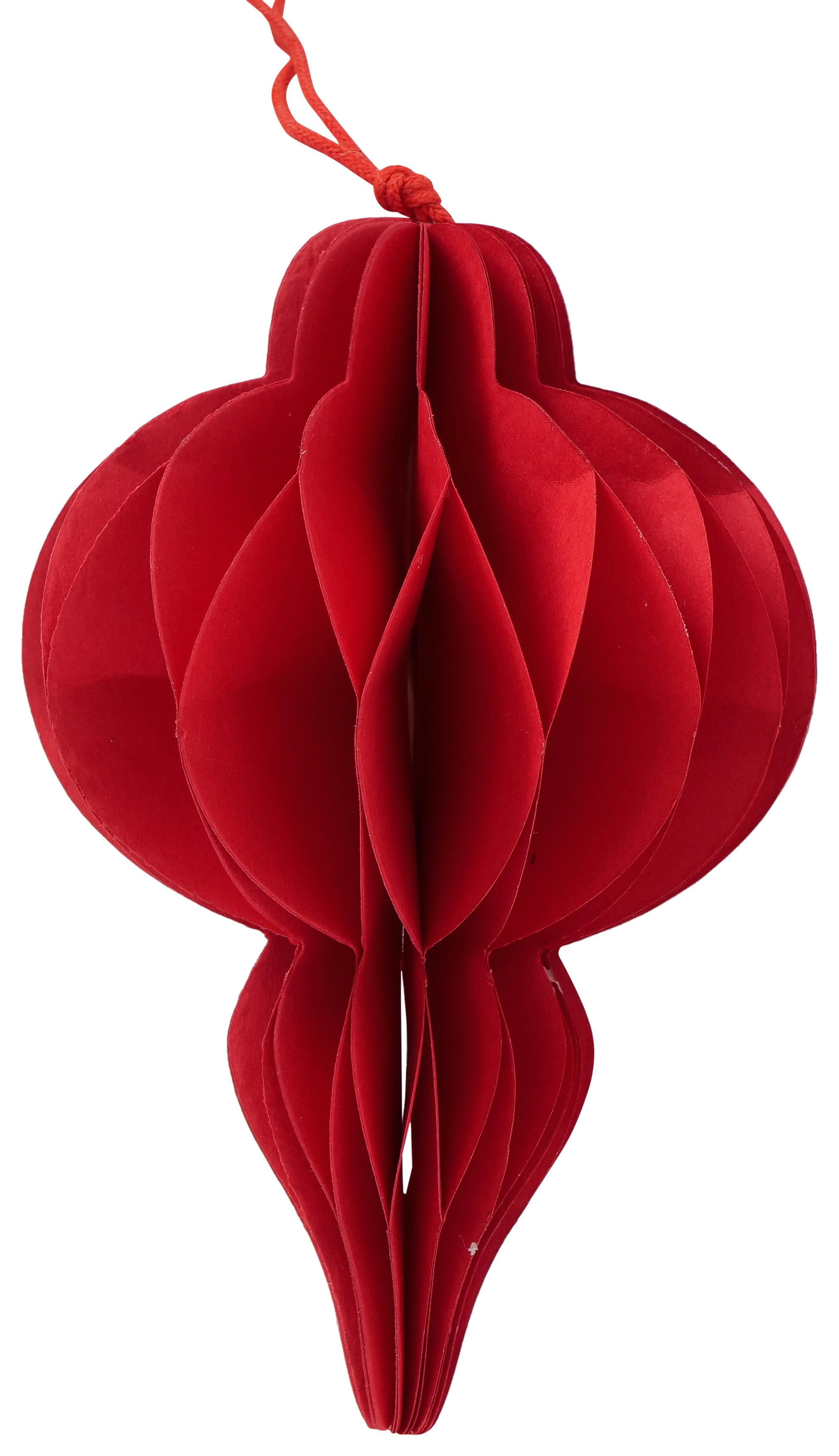 Decorațiune de agățat Sander - roșu, Konventionell, hârtie (11/12cm) - Modern Living