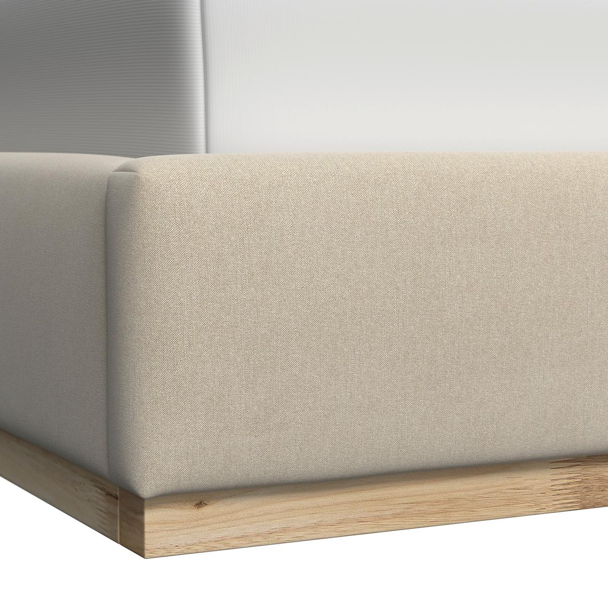 Polsterbett Frida Hellbeige ca. 180x200 cm - Beige/Schwarz, MODERN, Holz/Textil (180/200cm) - Bessagi Home