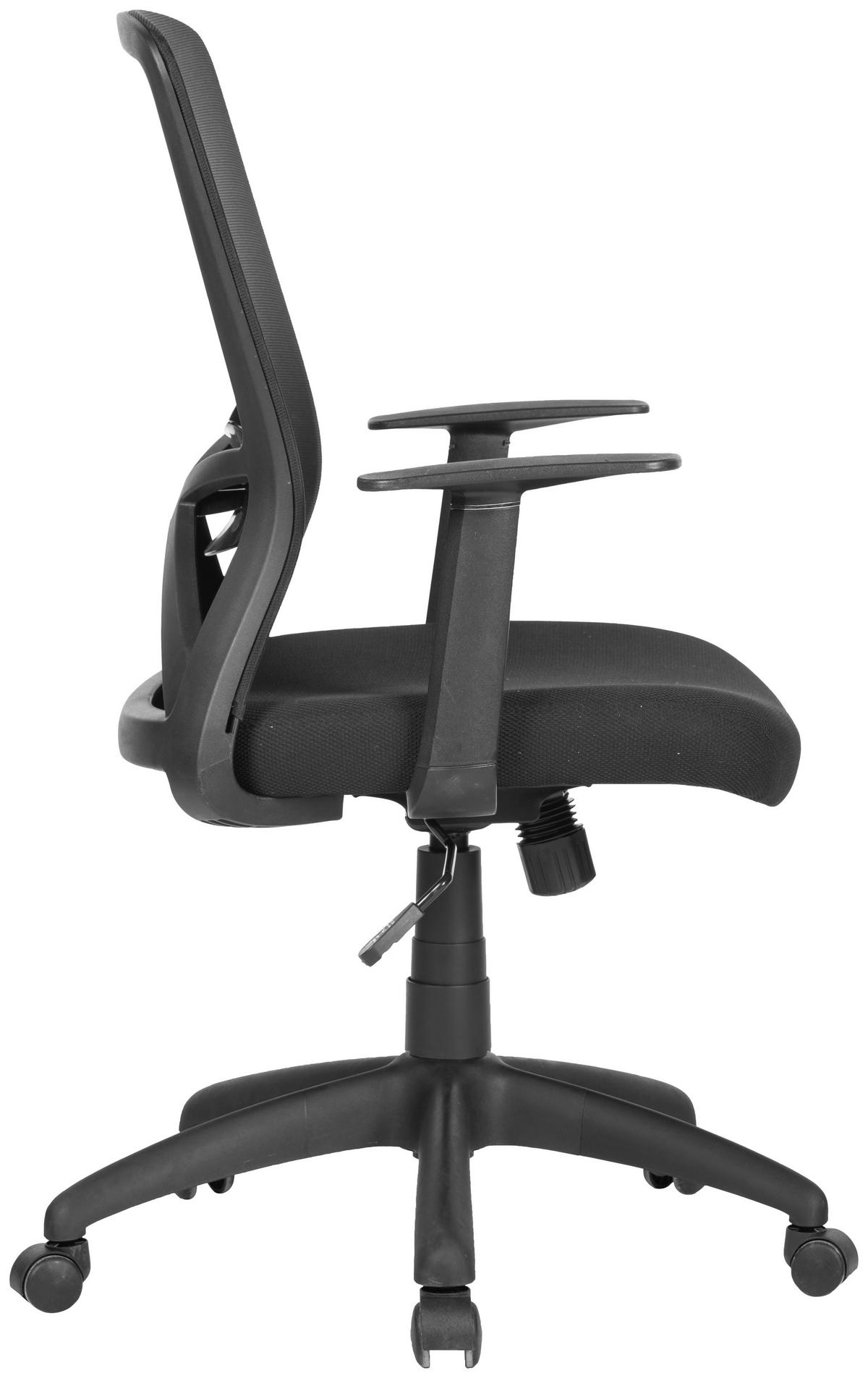 Drehstuhl Long Schwarz - Schwarz, MODERN, Kunststoff/Textil (52,5/95,5-103/60,5cm) - MID.YOU