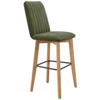 STOŁEK BAROWY TENOR - kolor dębowy/zielony, Modern, metal/drewno (43,5/108/54cm) - Livetastic