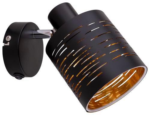 Strahler Tunno in Schwarz max. 15 Watt - Goldfarben/Schwarz, Design, Kunststoff/Metall (10/13/14,5cm) - Globo