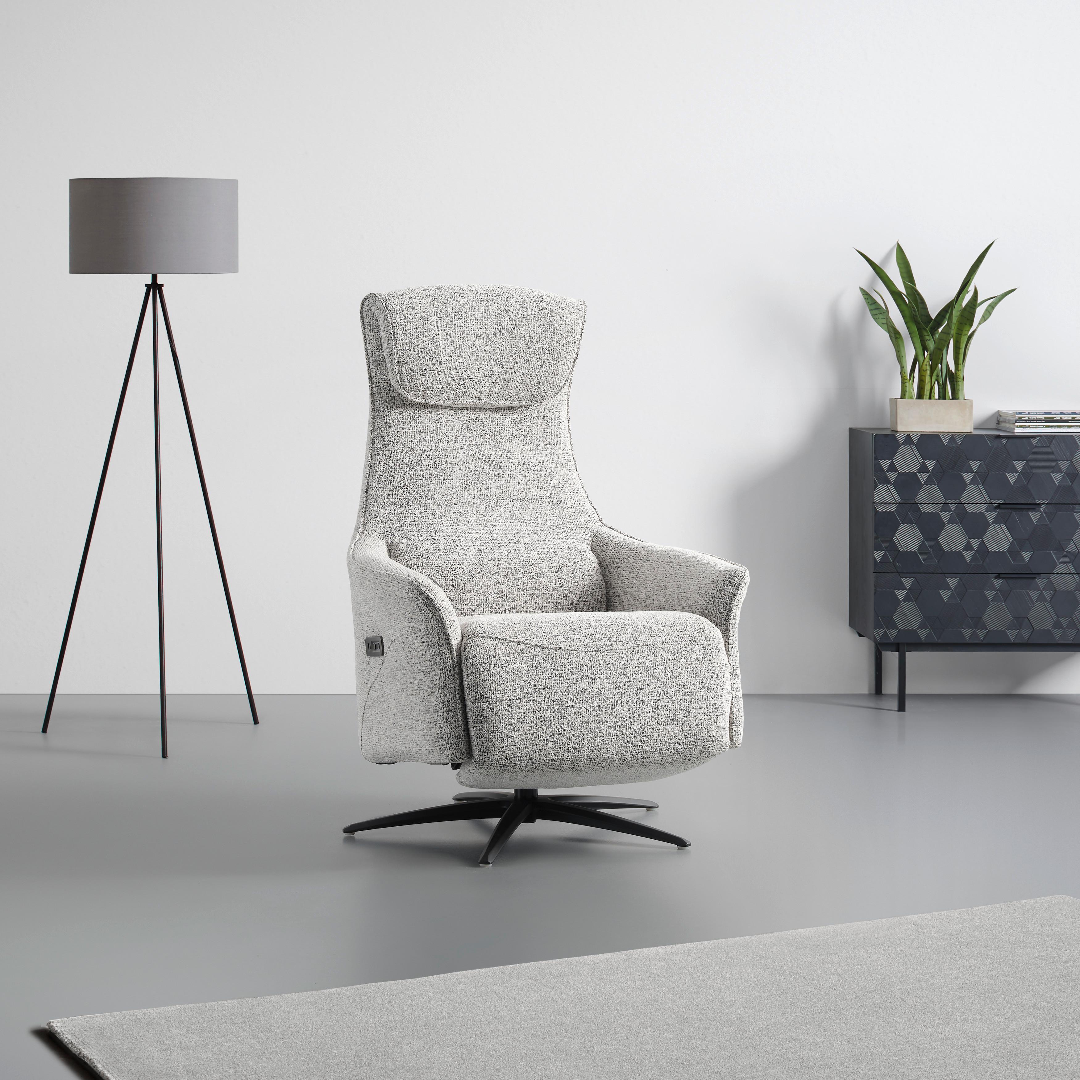 Relaxsessel Maximus Grau - Schwarz/Grau, MODERN, Holz/Textil (75/110/86cm) - Premium Living