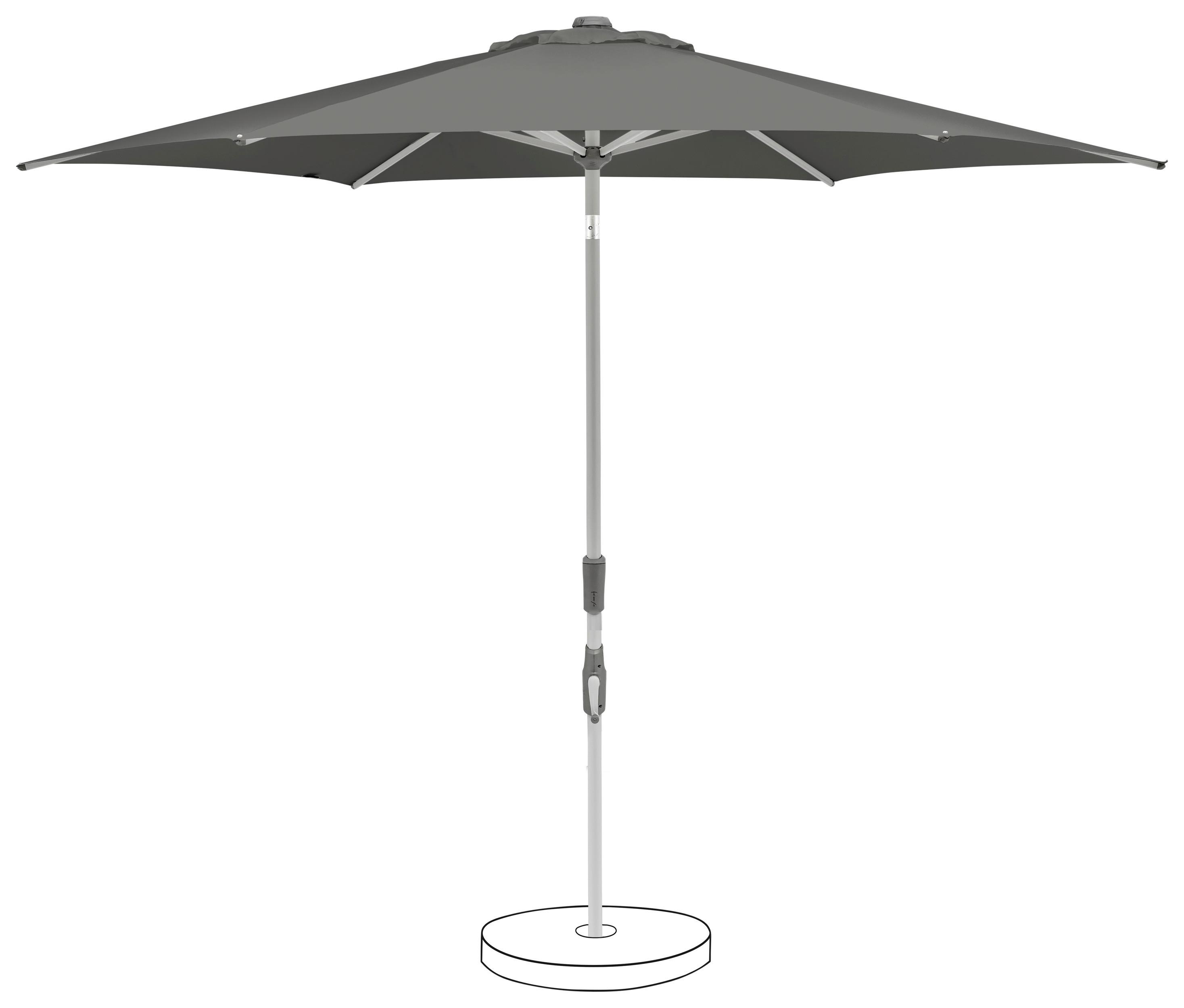 Sonnenschirm Slide Dunkelgrau Ø ca. 250cm - Dunkelgrau/Silberfarben, Basics, Textil/Metall (250cm) - Suncomfort by Glatz