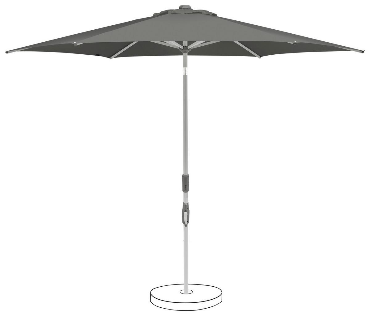Sonnenschirm Slide Dunkelgrau Ø ca. 250cm - Dunkelgrau/Silberfarben, Basics, Textil/Metall (250cm) - Suncomfort by Glatz