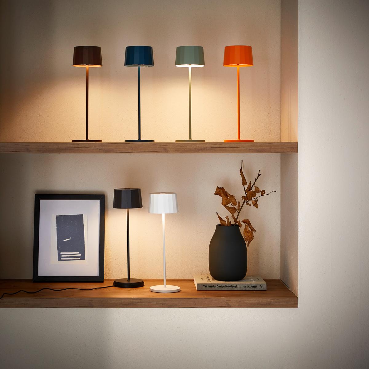 LAMPA STOŁOWA Z AKUMULATOREM PLEAT - czarny, Design, tworzywo sztuczne/metal (11/35cm) - Dieter Knoll