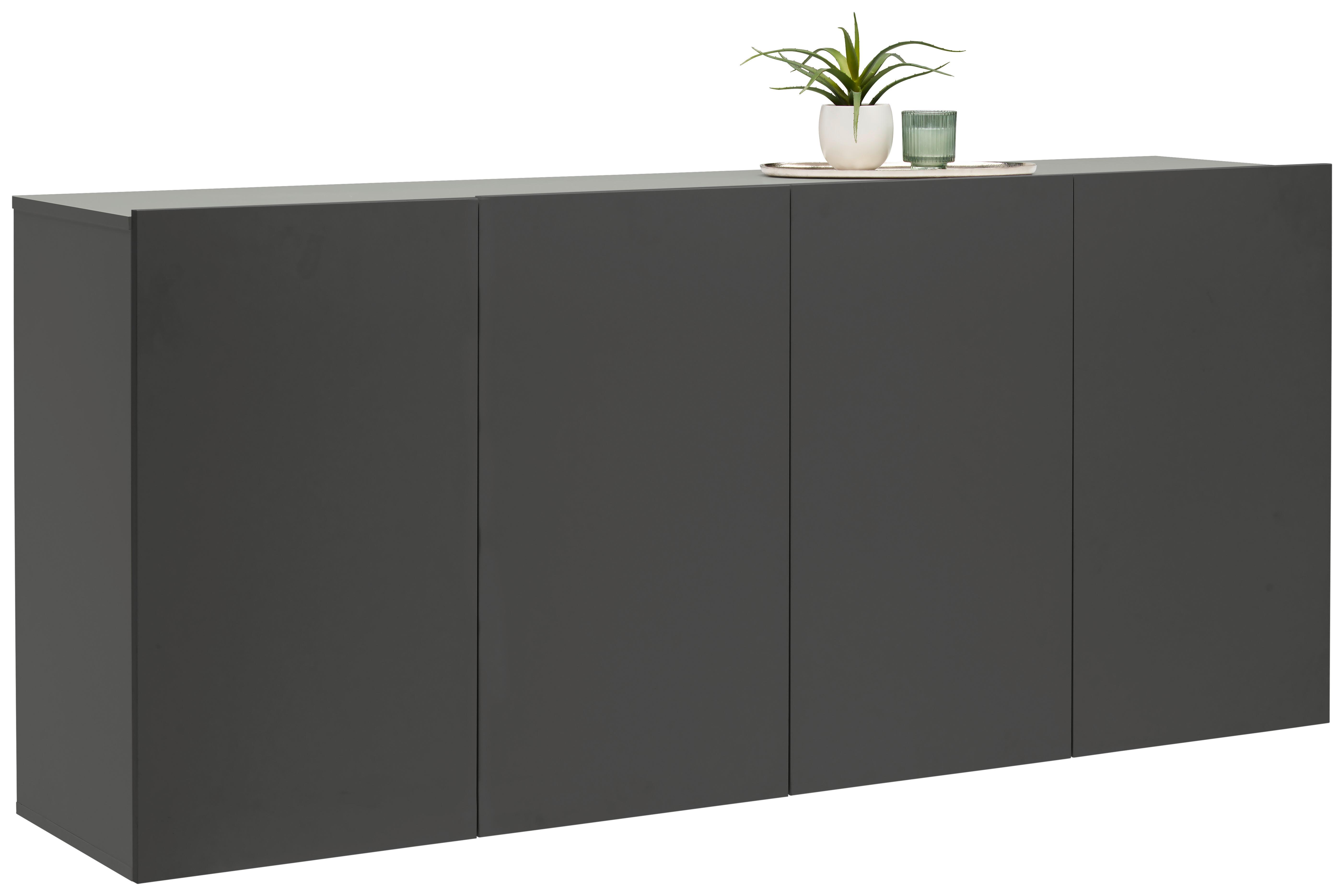 KOMODA SZEROKA NEWNIQ - antracytowy, Design, materiał drewnopochodny (180/80/42cm) - Hom`in