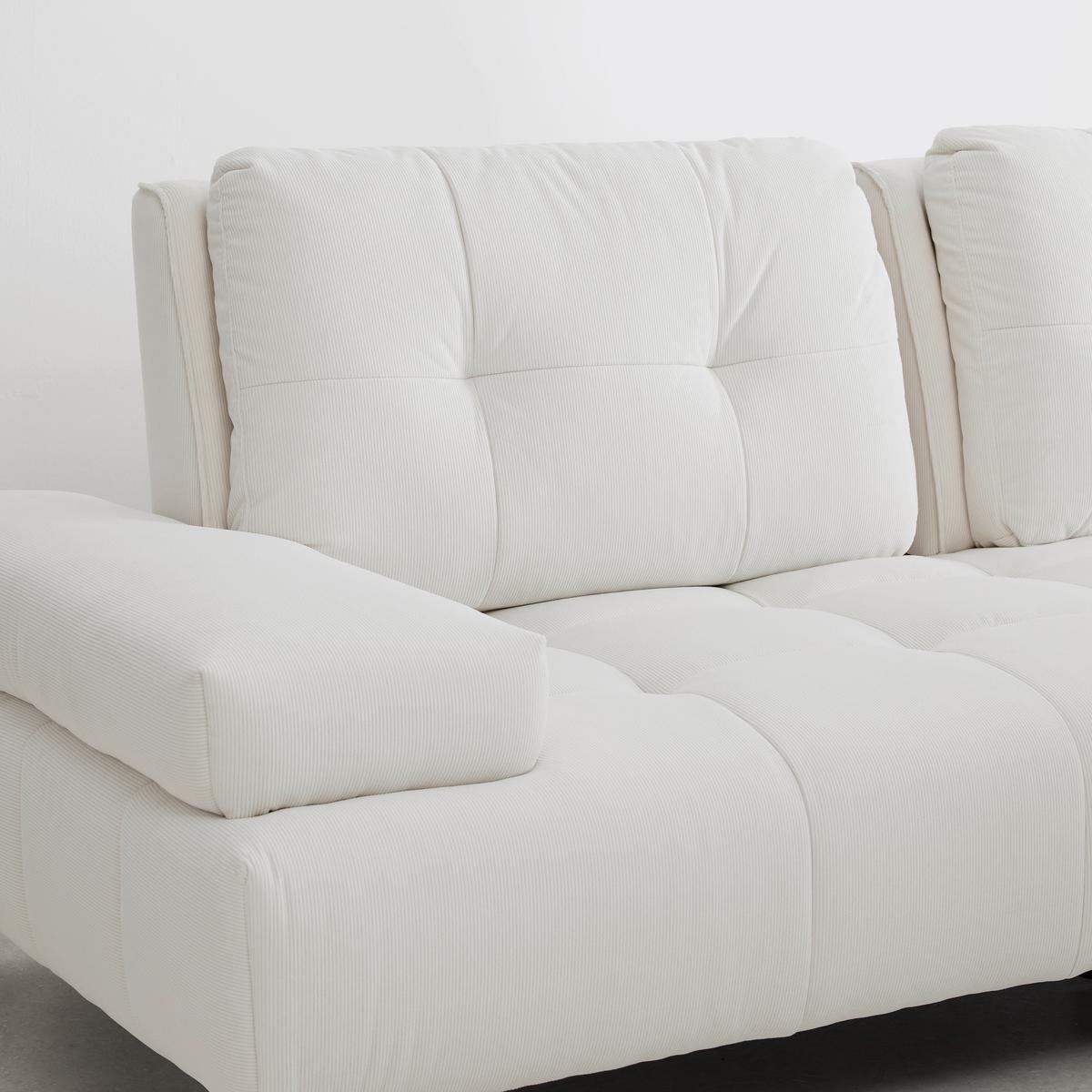 WOHNLANDSCHAFT ESTELLA - Dunkelgrau/Creme, Modern, Holz/Textil (326/85/270cm) - Bessagi Home
