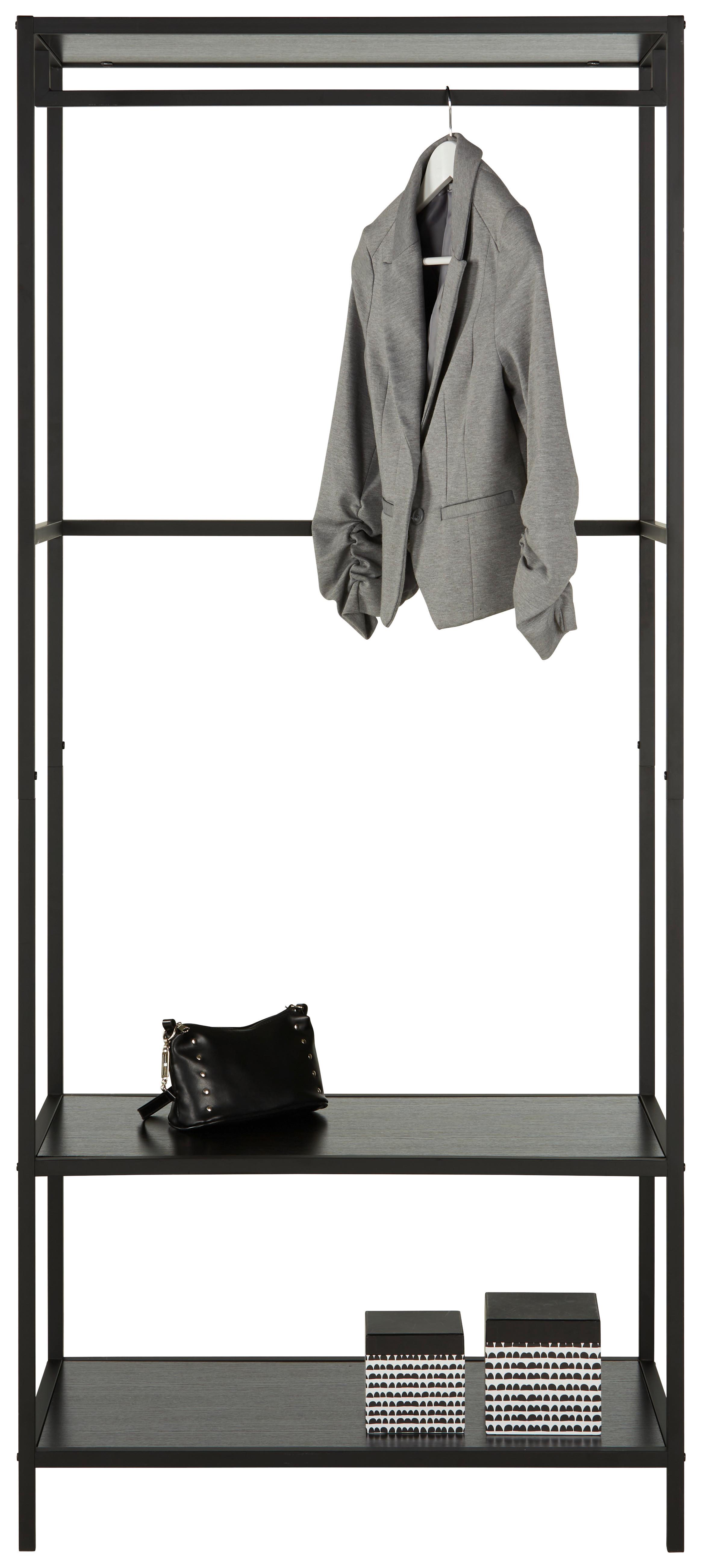 KLÄDSTÄLLNING STILOS -EXKLUSIV- - svart, Modern, metall/trämaterial (80/185/44cm) - Mömax
